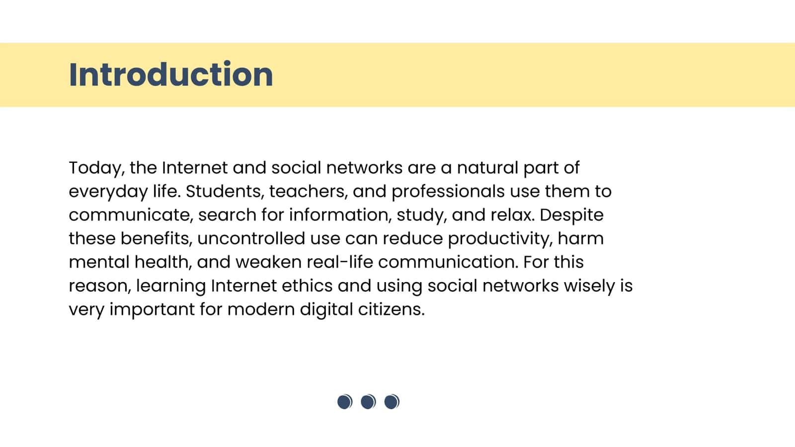 Internet Ethics: Rational Use of Social Networks 2