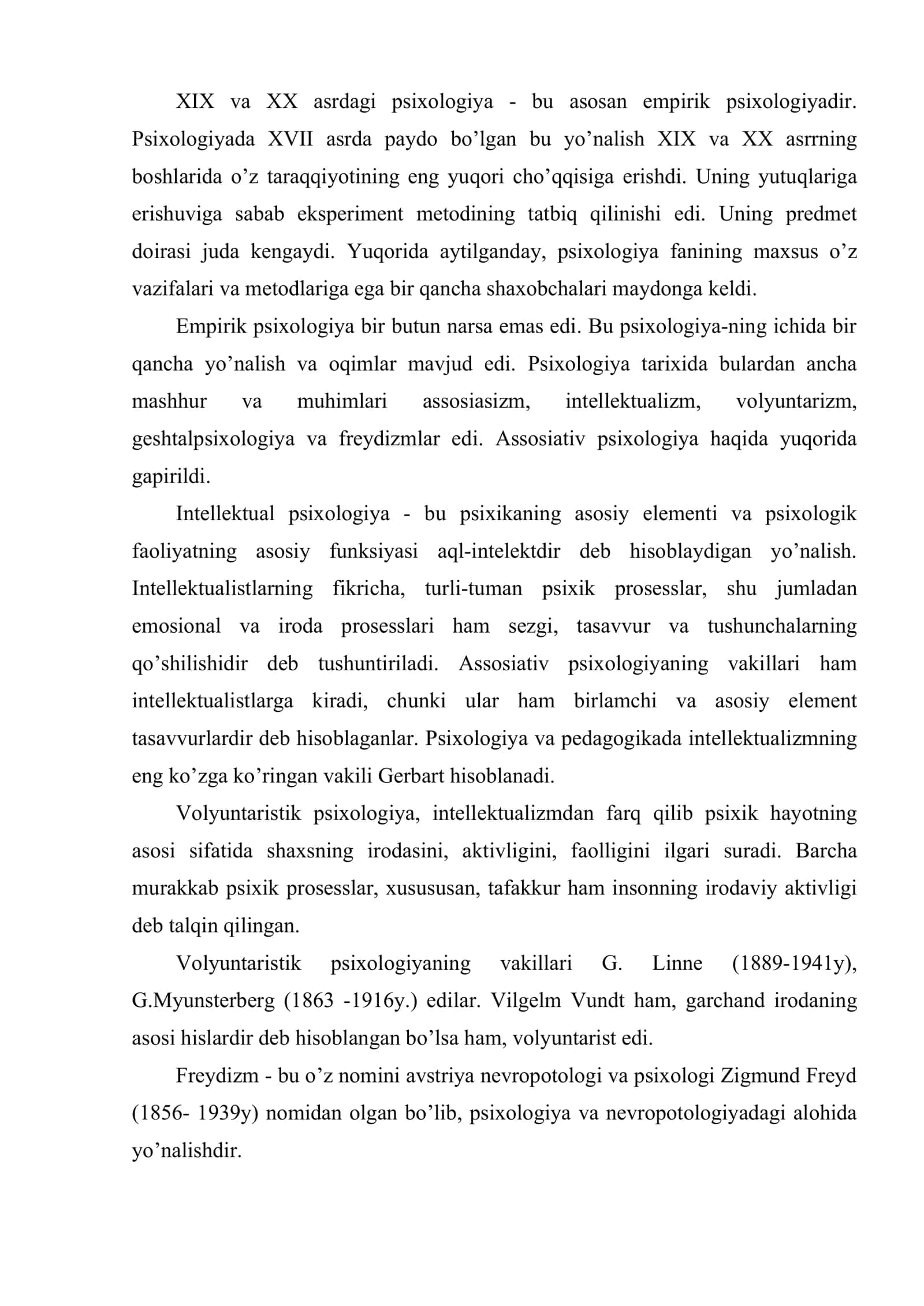 XIX-XX Asrlarda xorijda psixologiyaning rivojlanishi 2