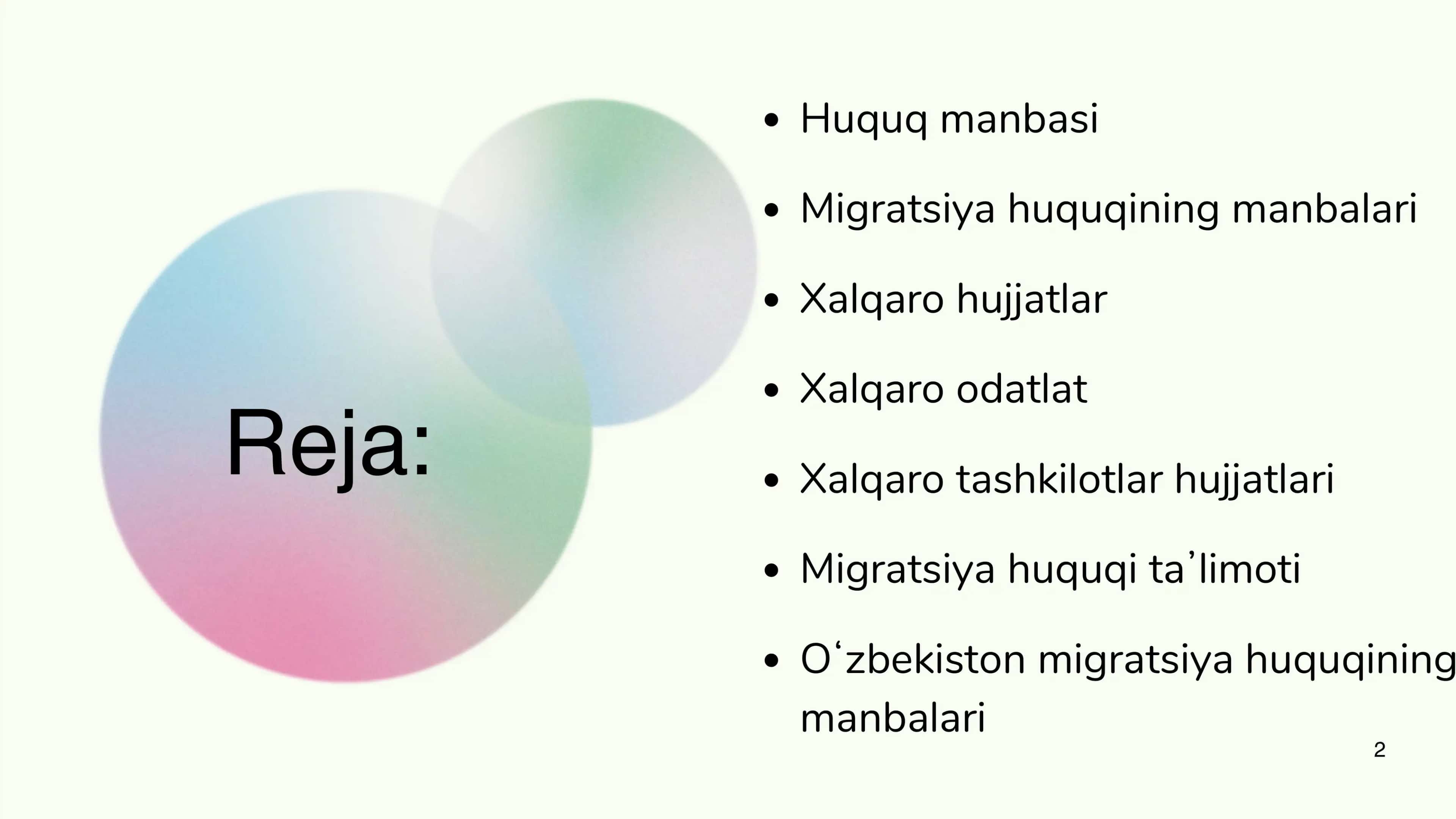 Xalqaro migratsiya huquqining manbalari 2