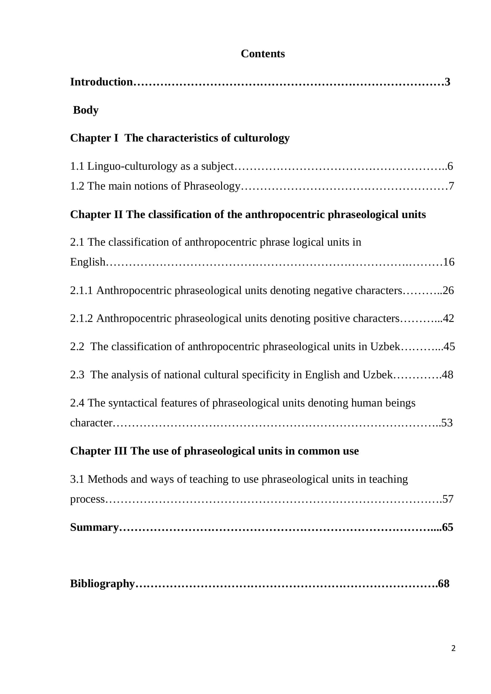 The main peculiarities of phraseological units denoting human beings’ character in English and Uzbek 2