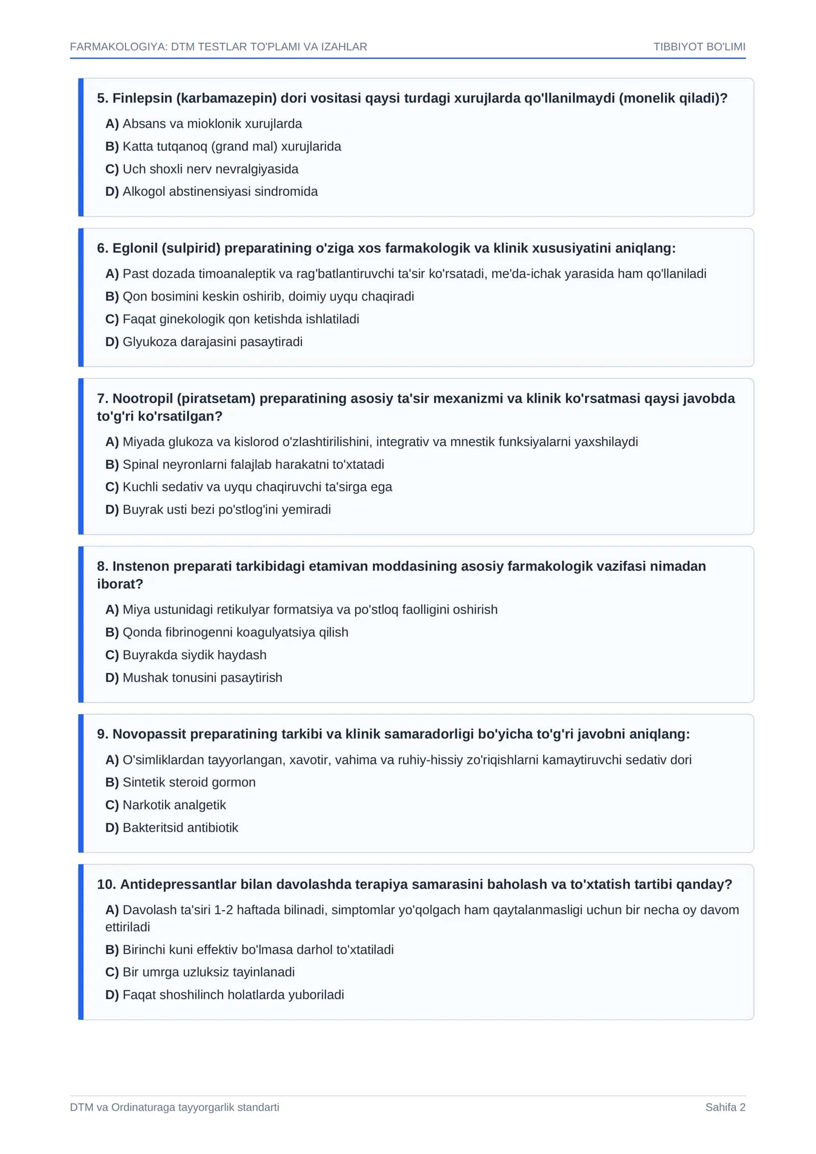DTM va Ordinaturaga tayyorgarlik standarti 2