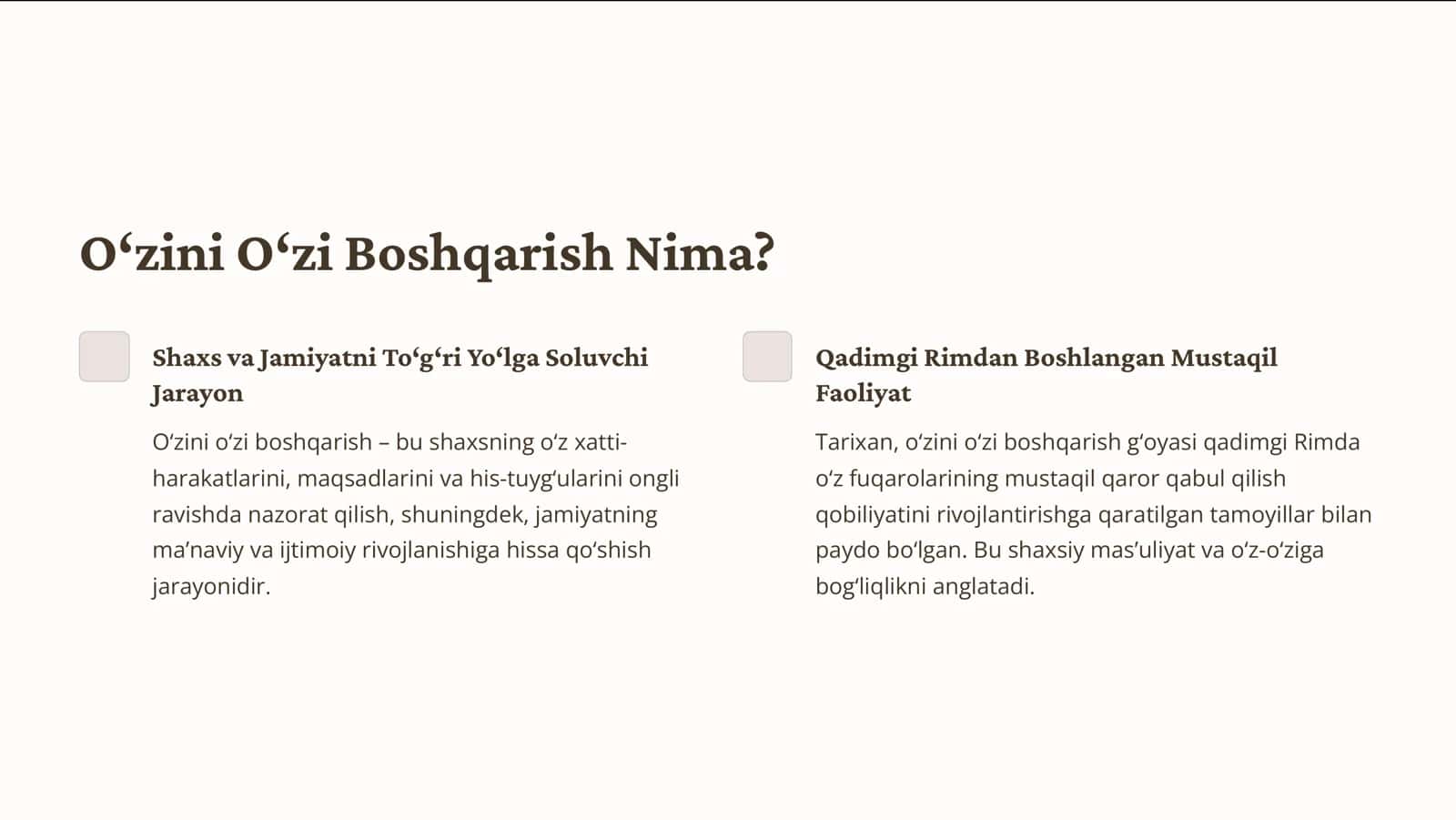 Shaxs Strukturasida O'zini O'zi Boshqarish Ma'naviyatdan Amaliyotgacha 2