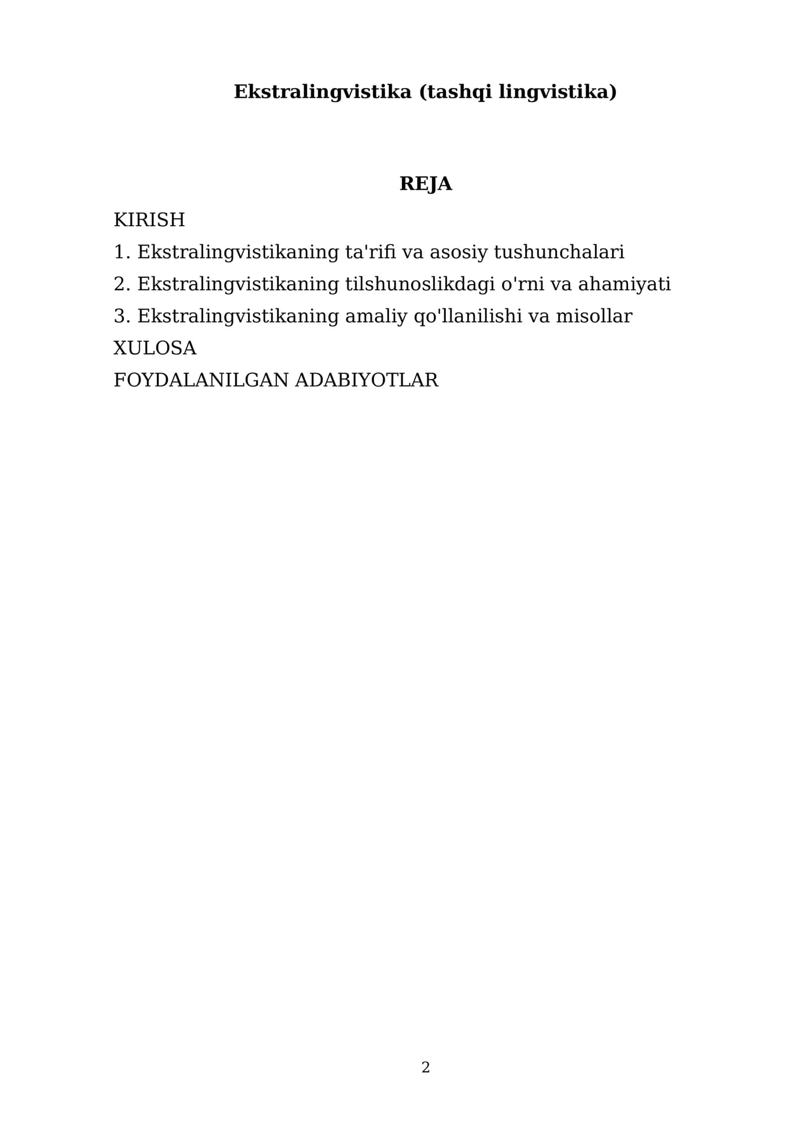Ekstralingvistika (tashqi lingvistika) 2