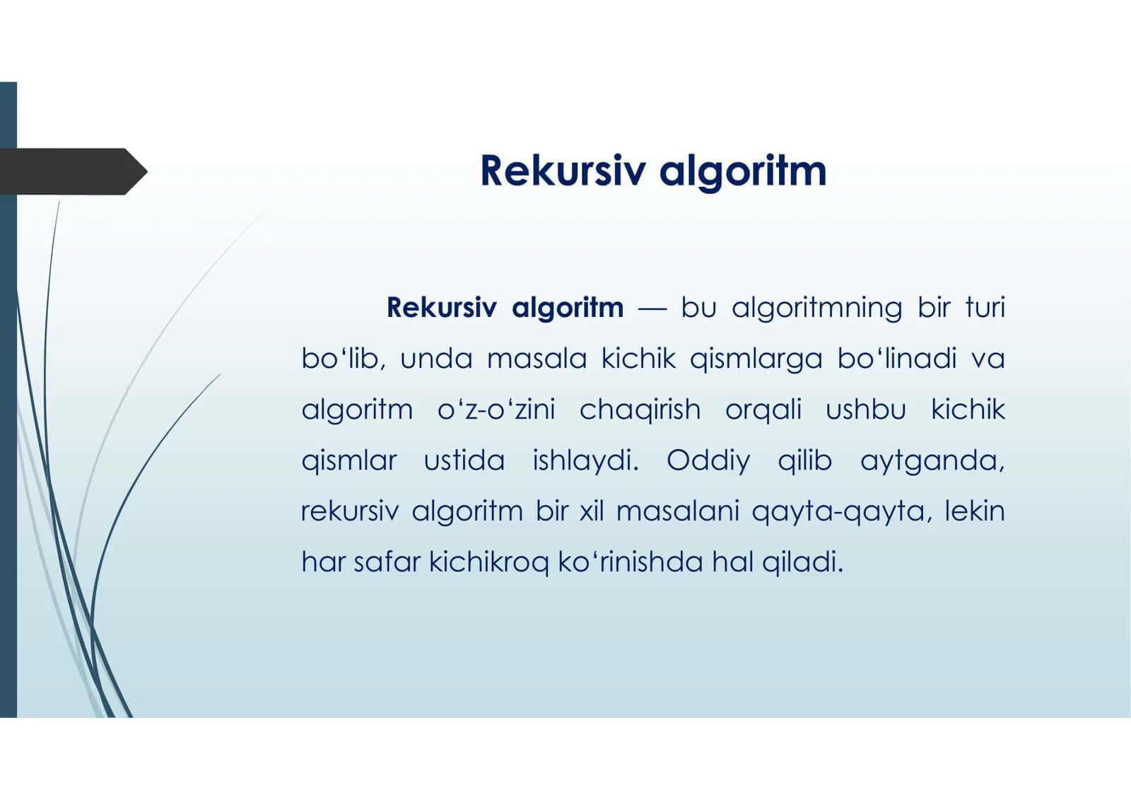 Rekursiv algoritmlar 2