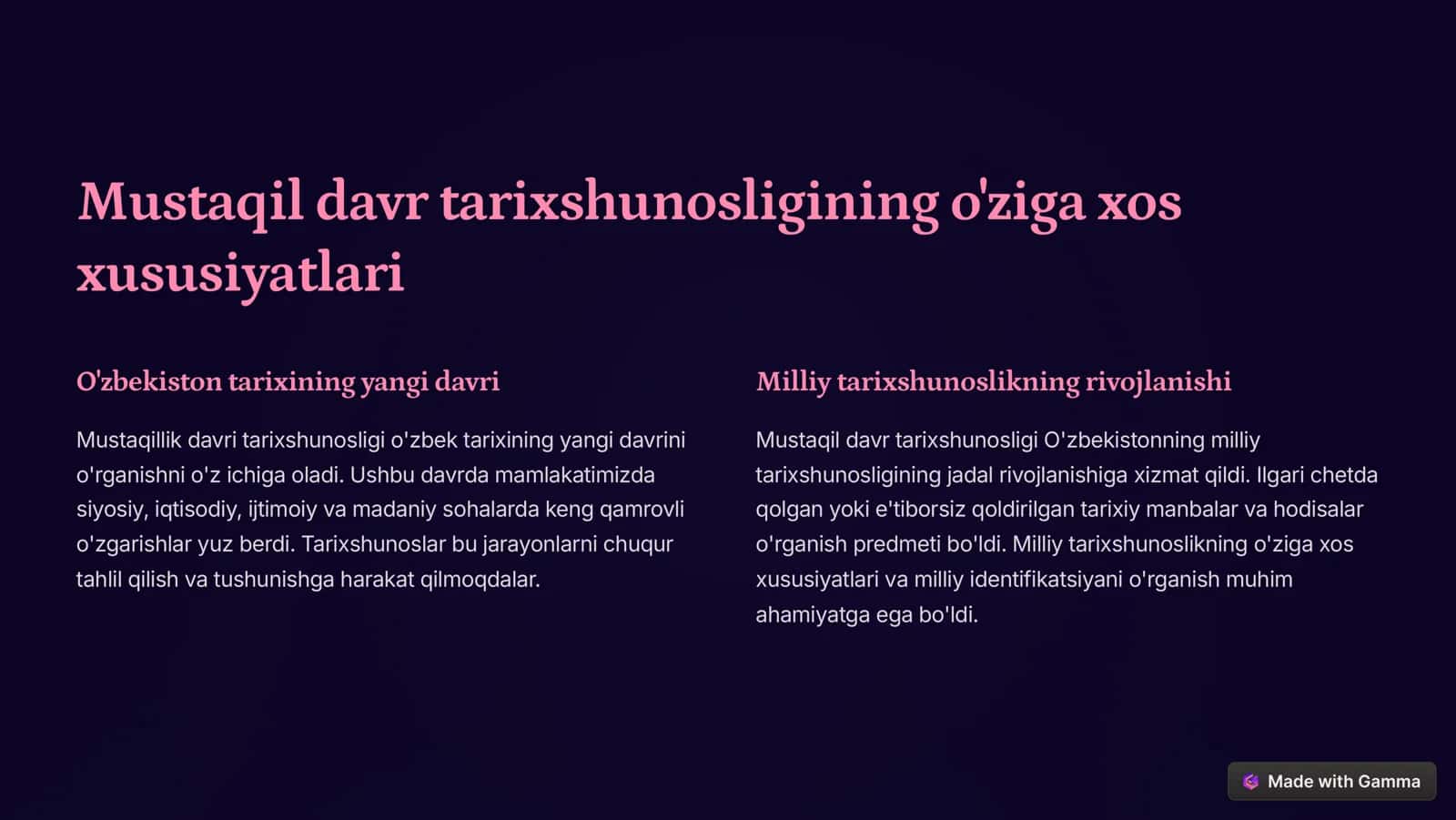 Mustaqil davr tarixshunosligi: Yangi davr, yangi istiqbollar 2