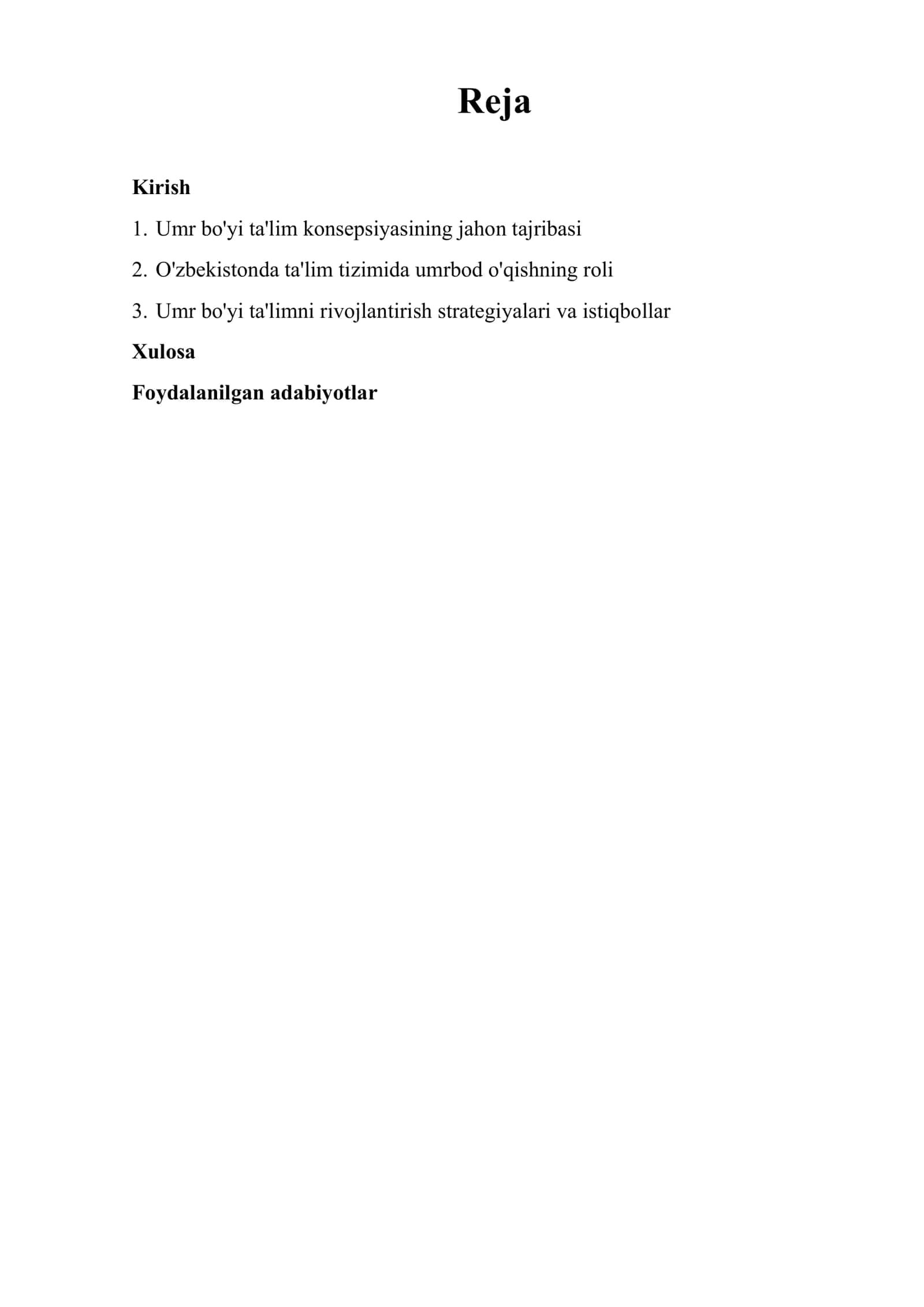 Lifelong Learning (Umr bo'yi ta'lim) 2