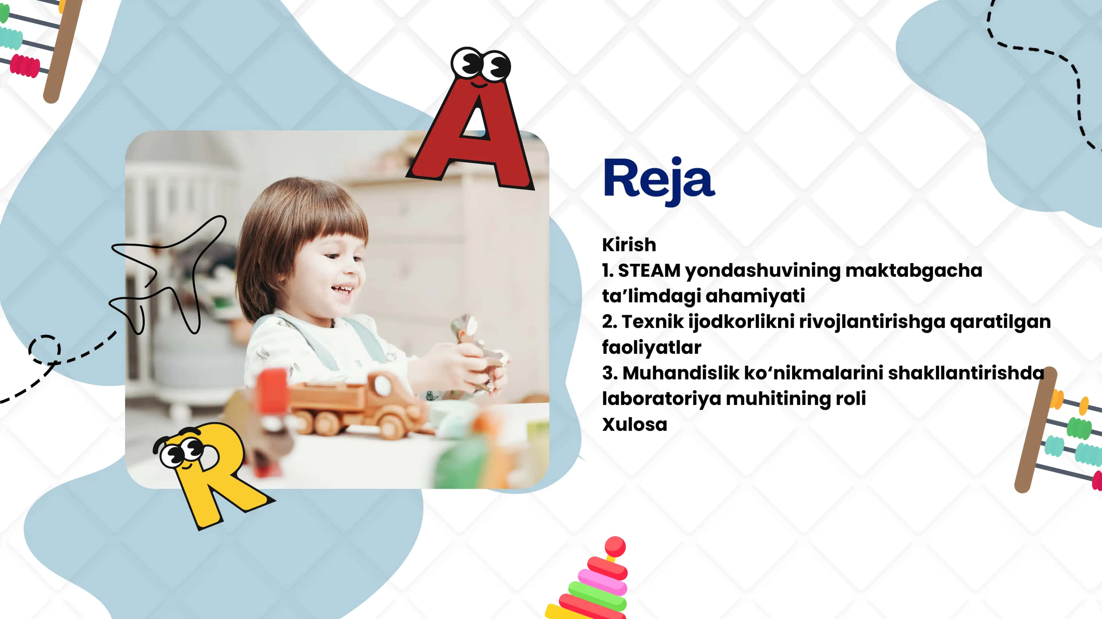 Maktabgacha ta'lim tashkilotlarida STEAM laboratoriyalarini tashkil  etish. Maktabgacha yoshdagi bolalarda texnik ijodkorlik va muhandislik ko'nikmalarini rivojlantirish 2