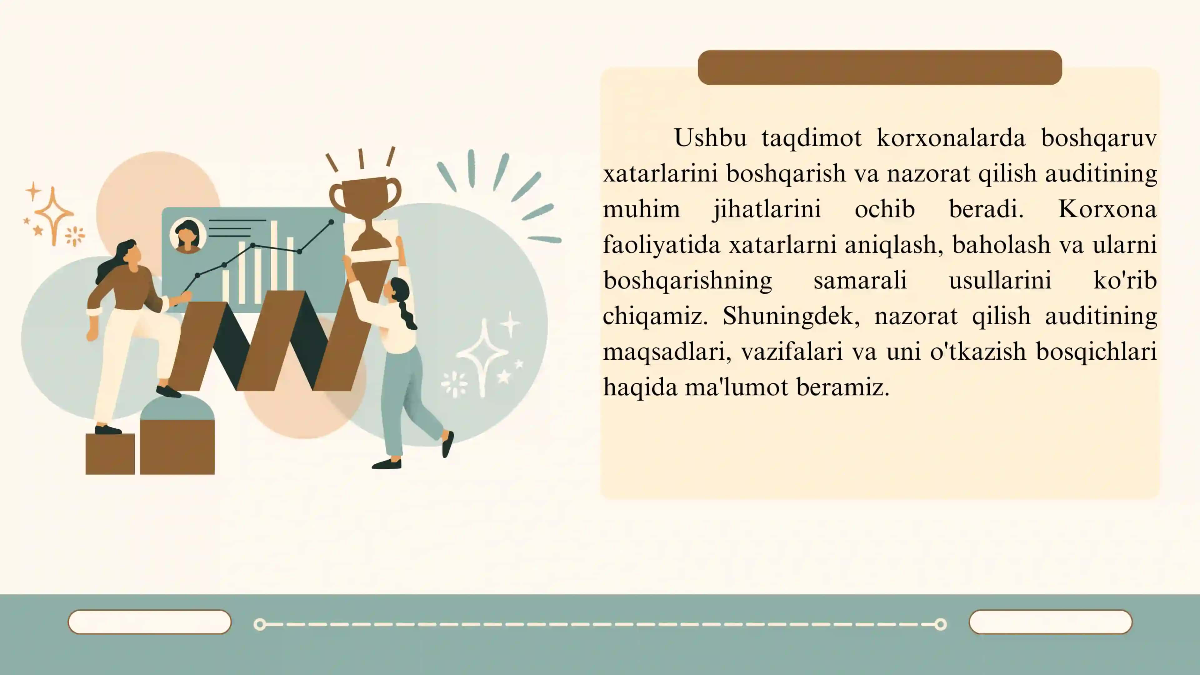 Korxonalarda boshqaruv xatarlarini boshqarish va nazorat qilish auditi. 2