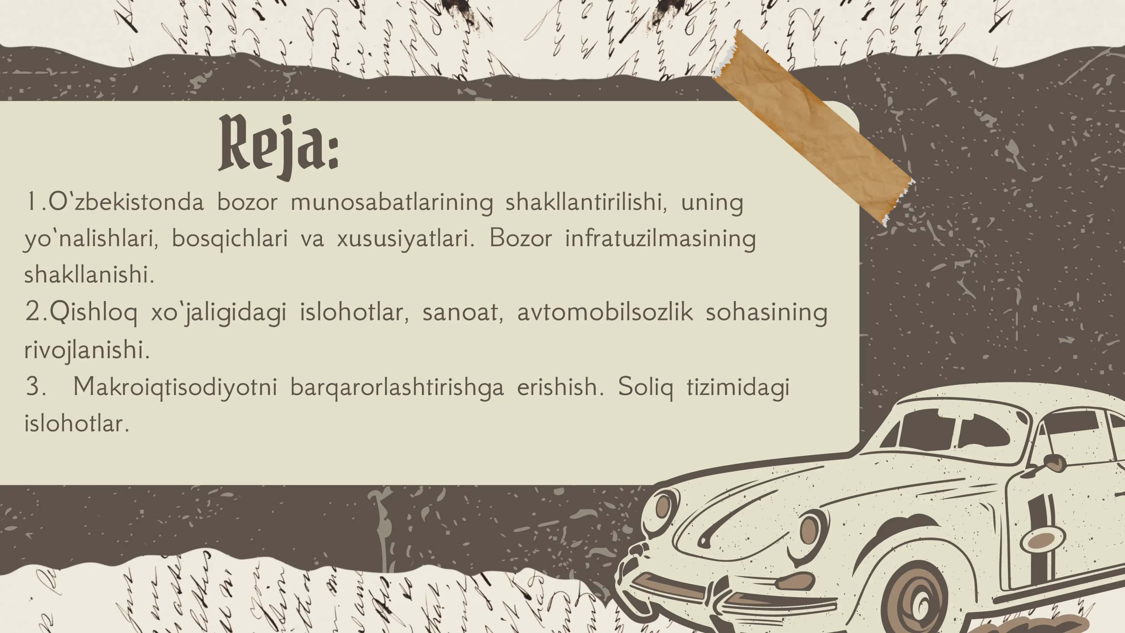 O‘zbekiston eng yangi tarixi - IQTISODIY ISLOHOTLAR, XUSUSIY MULKCHILIKNING SHAKLLANISHI. O‘ZBEKISTONDA BOZOR MUNOSABATLARINING RIVOJLANISHI 2