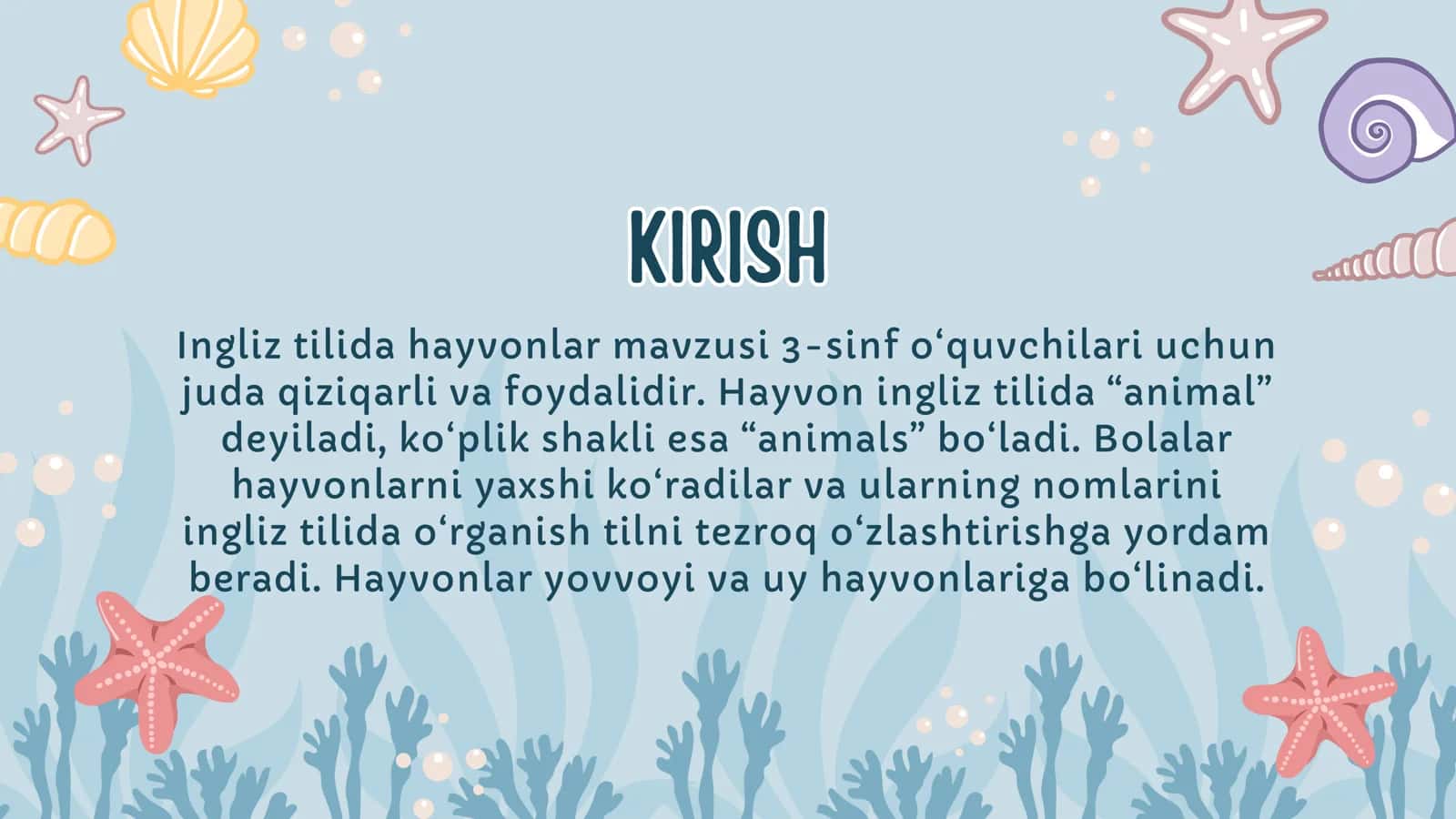 INGLIZ TILIDA HAYVONLAR 2