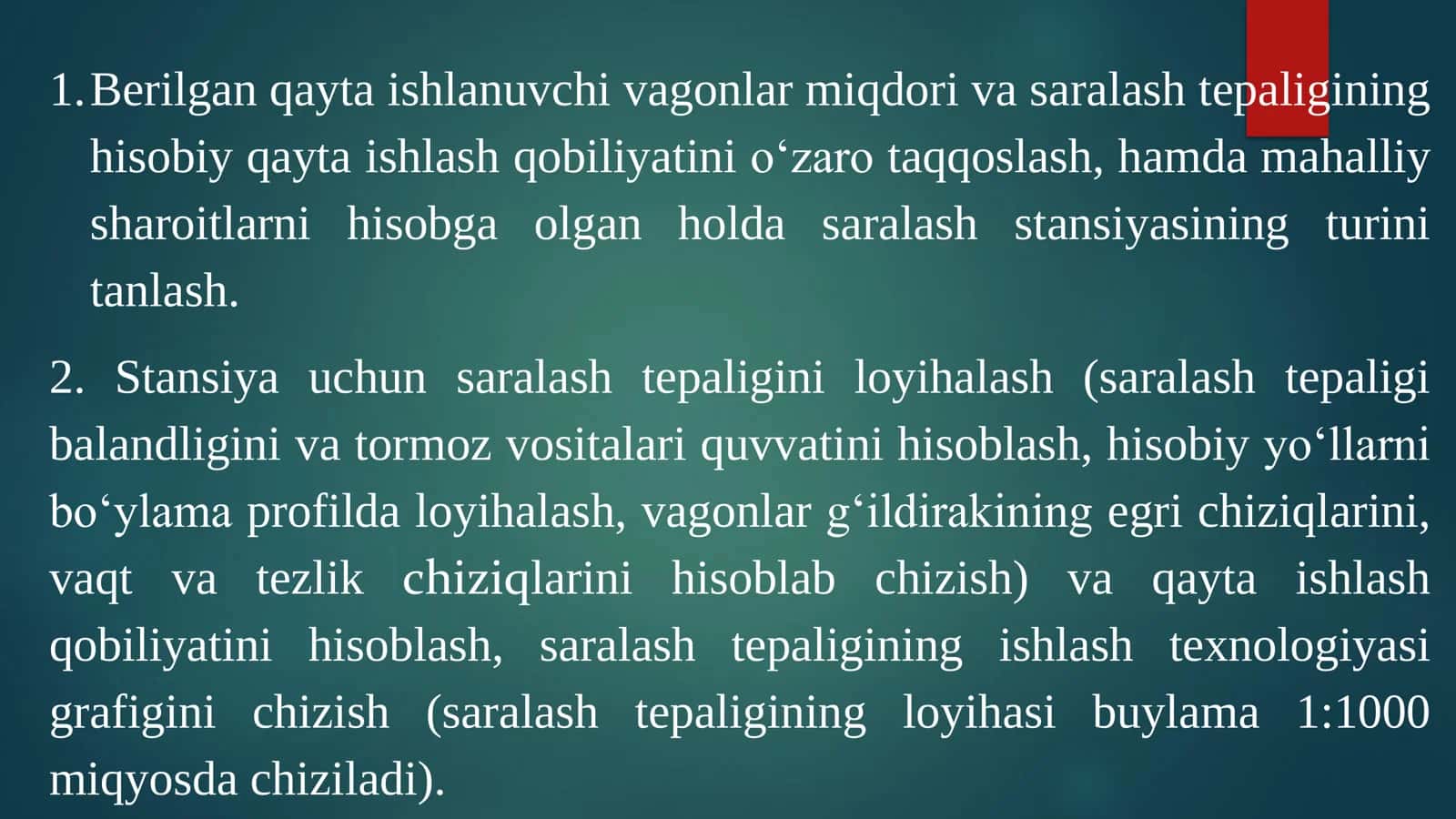 SARALASH TEPALIGINI LOYIHALASH 2
