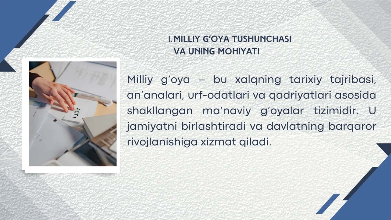 Milliy gʻoya va strategik rivojlanish konsepsiyalari 2