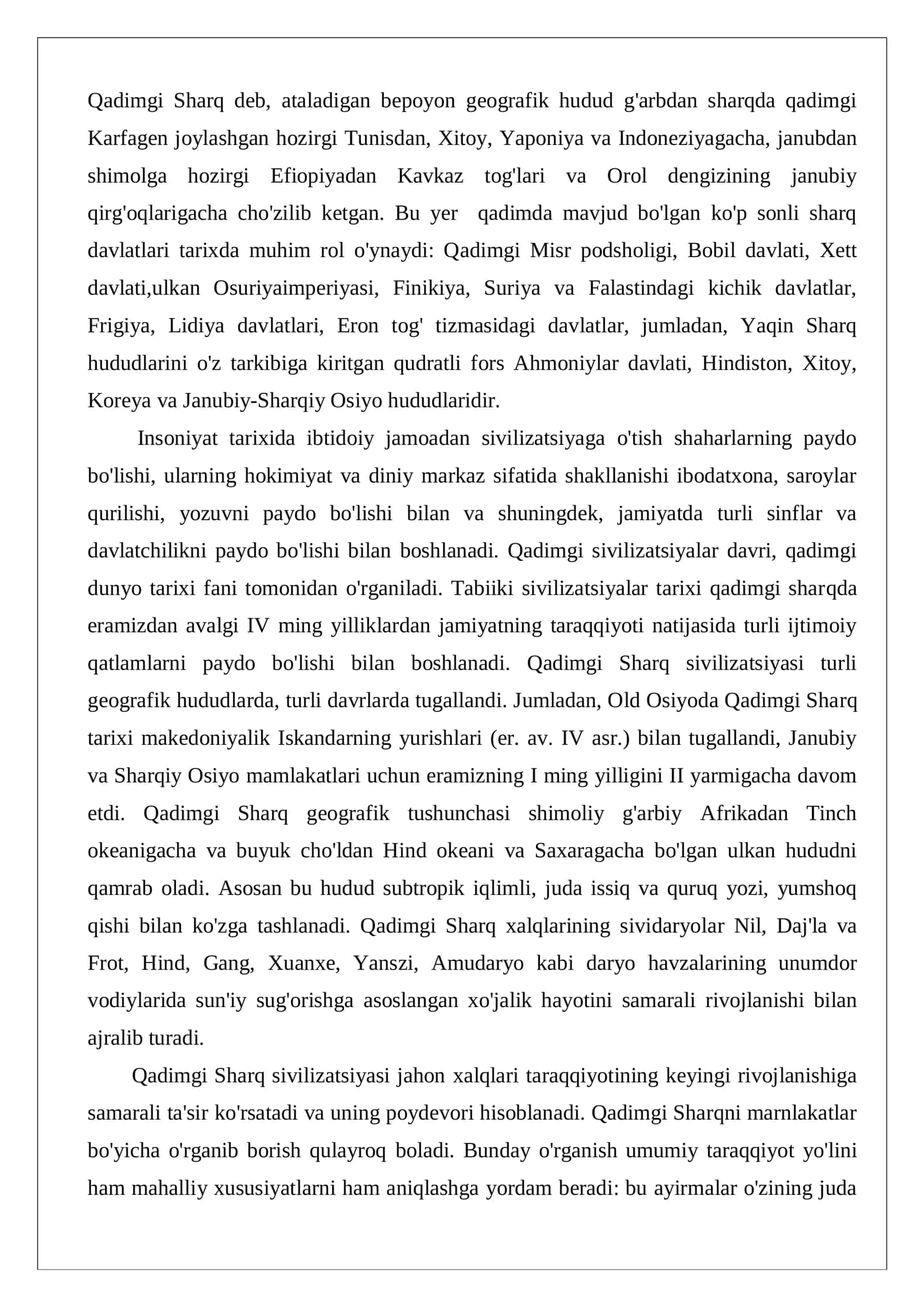 O‘zbekiston Respublikasida Sharq tarixi va tarixshunosligi muammolarini o‘rganish 2