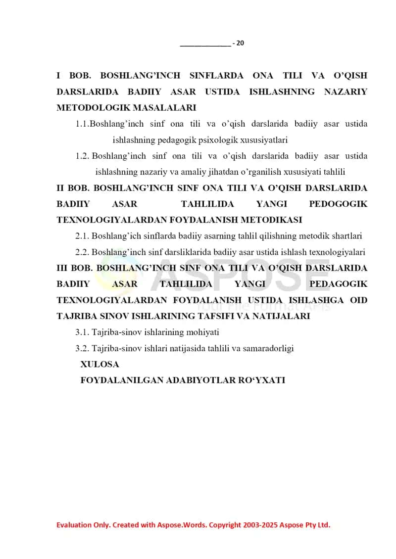 BOSHLANG’INCH SINFLARDA ONA TILI VA O’QISH DARSLARIDA BADIIY ASAR USTIDA ISHLASHNING NAZARIY METODOLOGIK MASALALARI 2