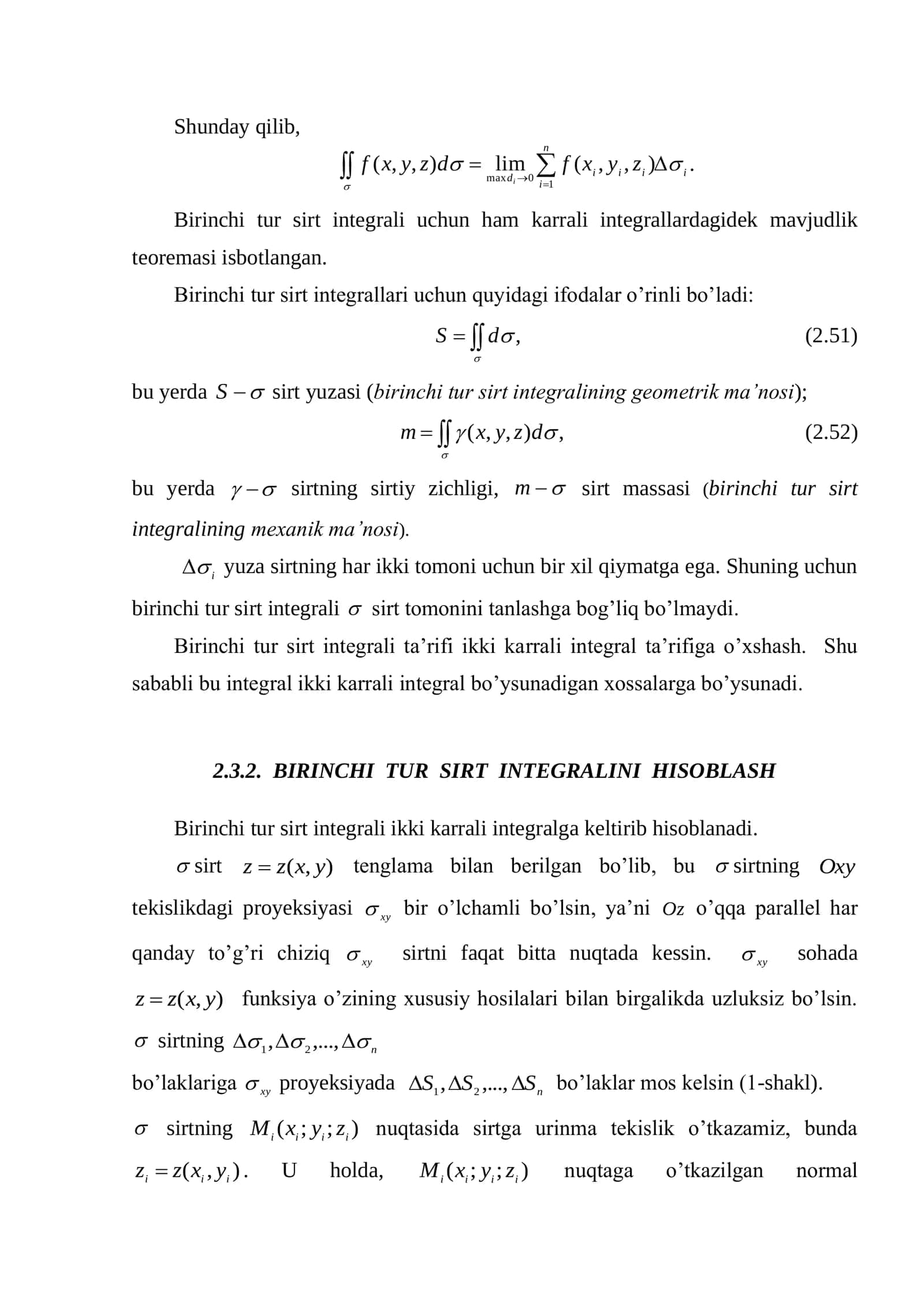 BIRINCHI TUR SIRT INTEGRALLARI 2