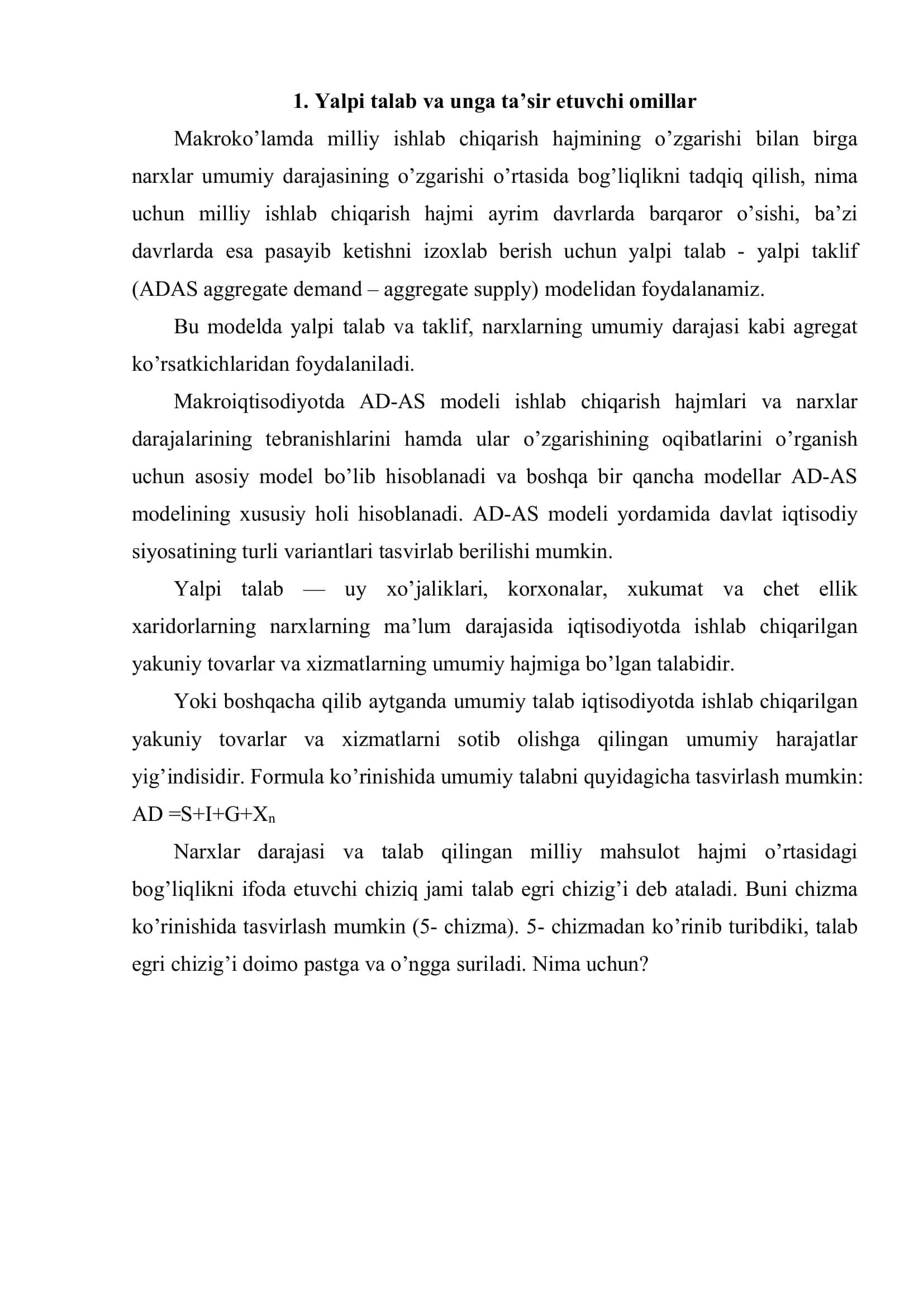 Yalpi talab - yalpi taklif modeli 2