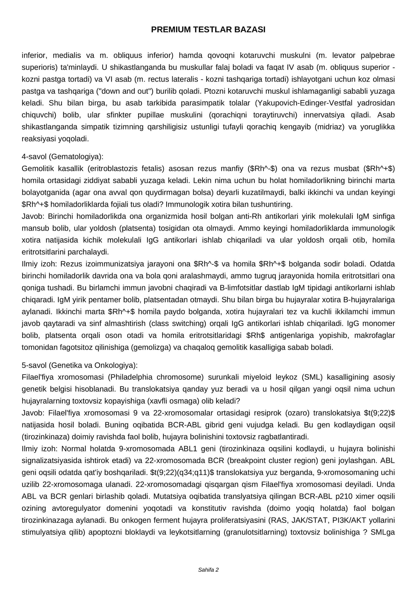 PREMIUM TESTLAR BAZASI 2