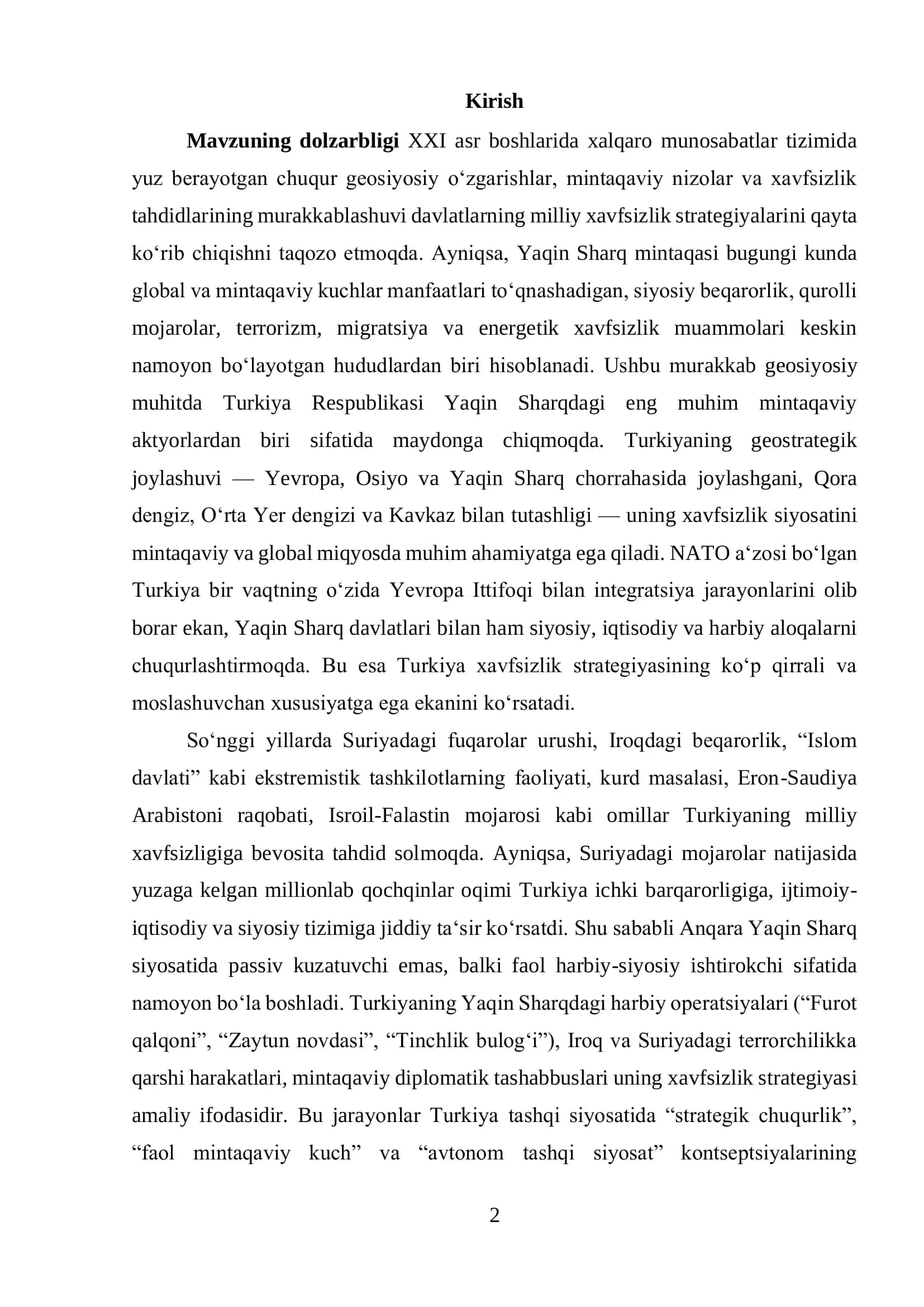 Turkiya xavfsizlik strategiyasi 2