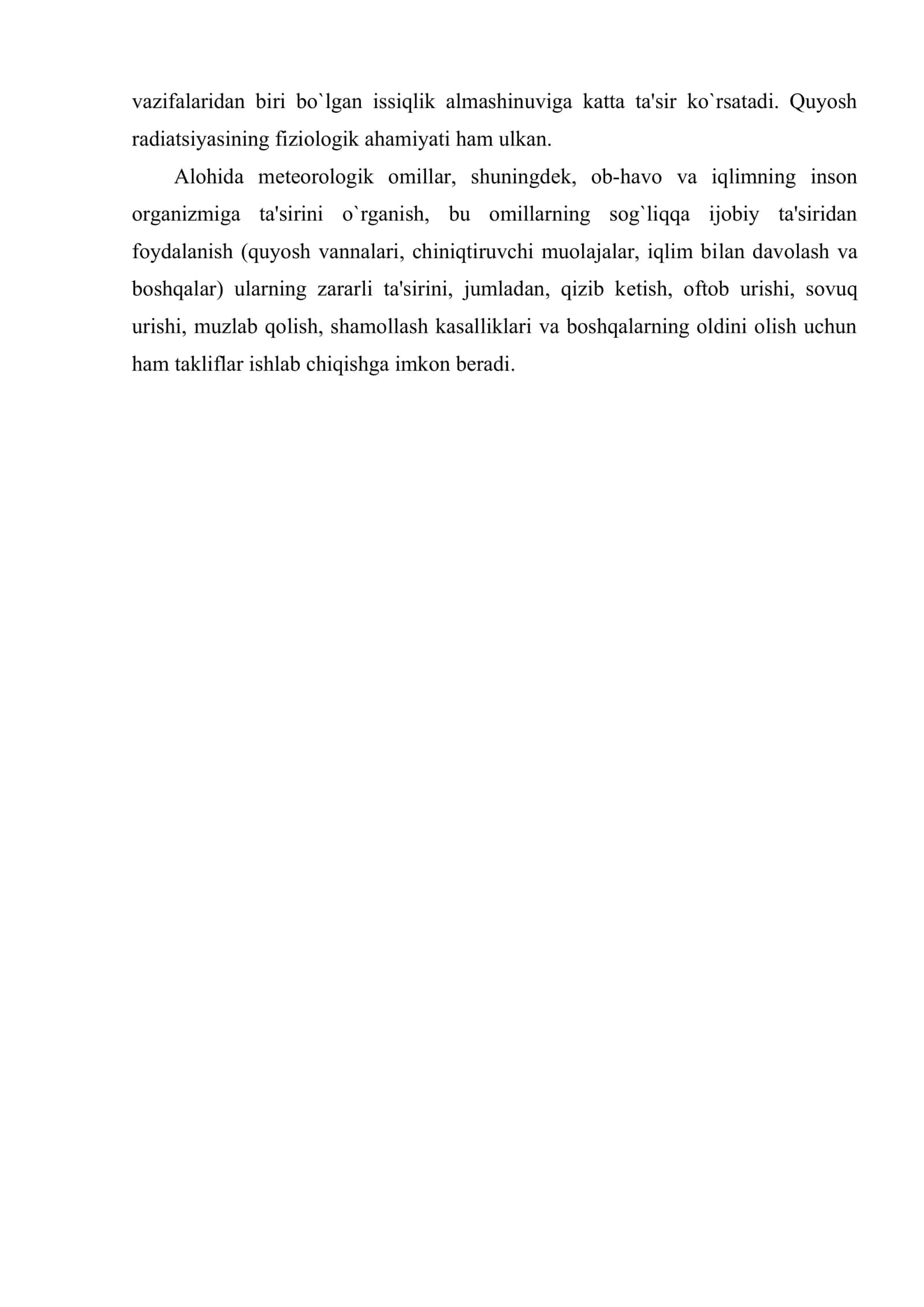 Havo gigiyenasi Havo muhitining gigiyenik ahamiyati 2