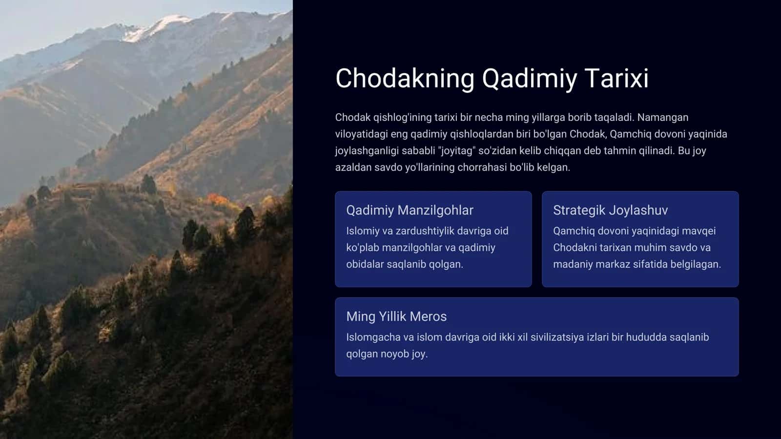 Chodak: Tarix, Madaniyat va Turizmning Bejirim Qo'shilmasi 2