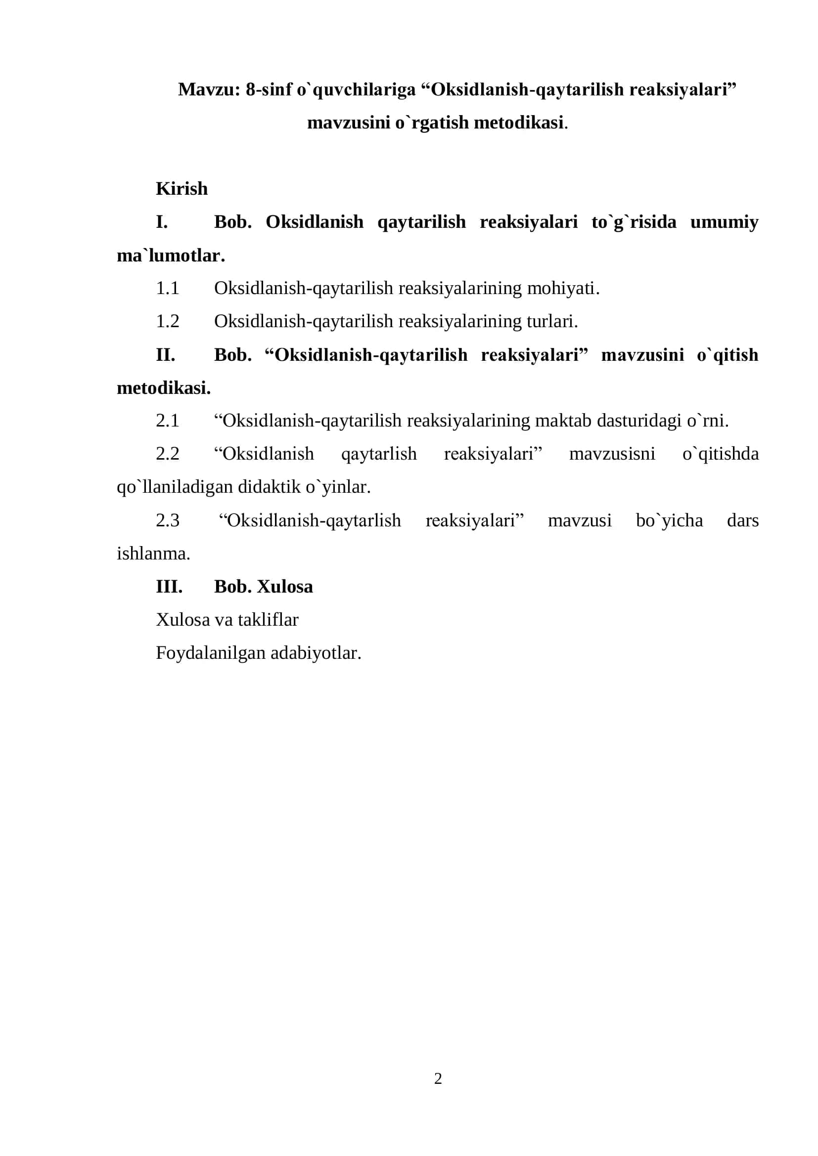 Oksidlanish-qaytarilish reaksiyalari 2