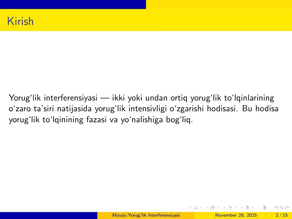 Yorug‘lik Interferensiyasi 2