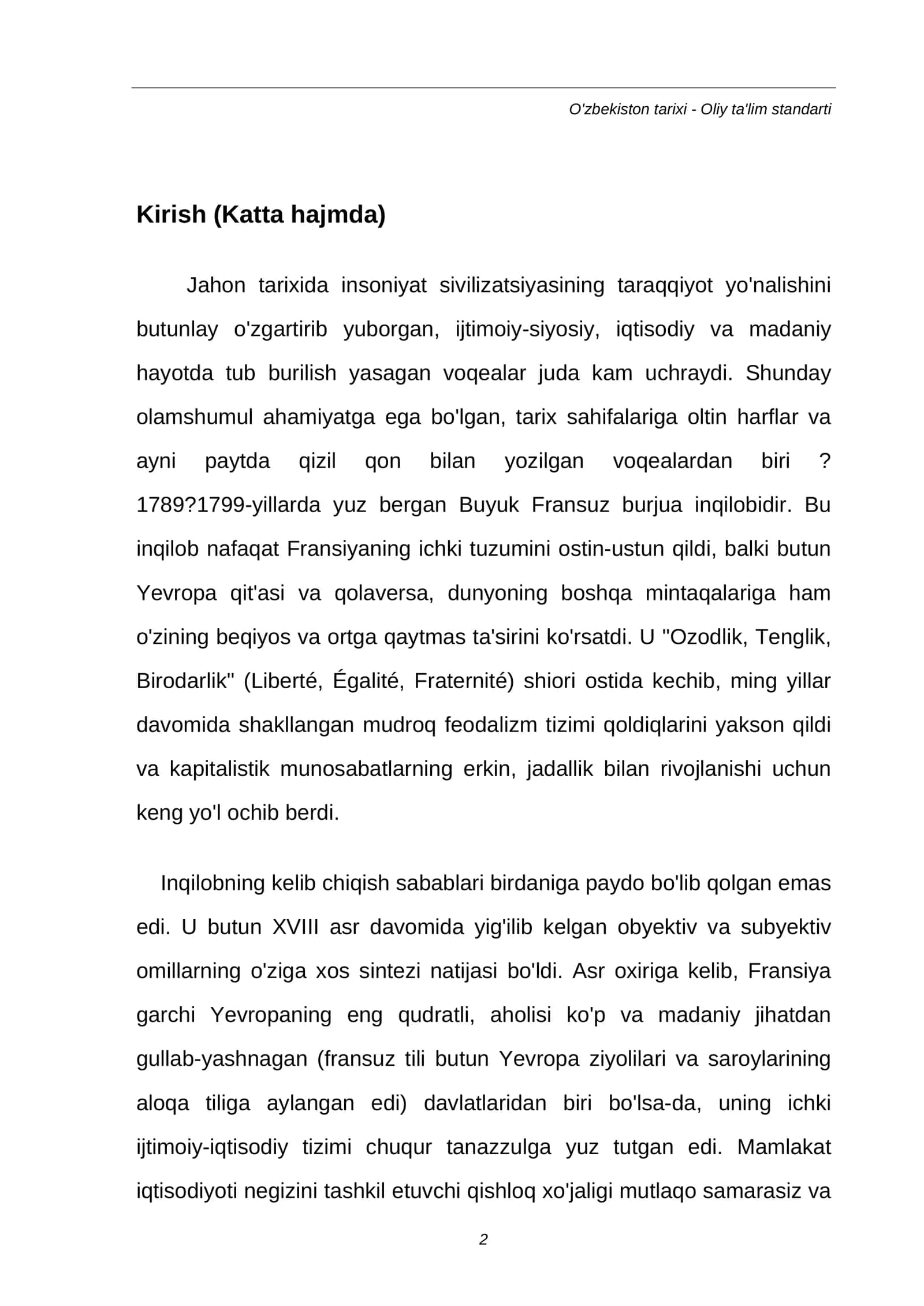 MUSTAQIL ISH: Fransuz burjua inqilobi va uning Yevropa davlatlariga ta'siri 2