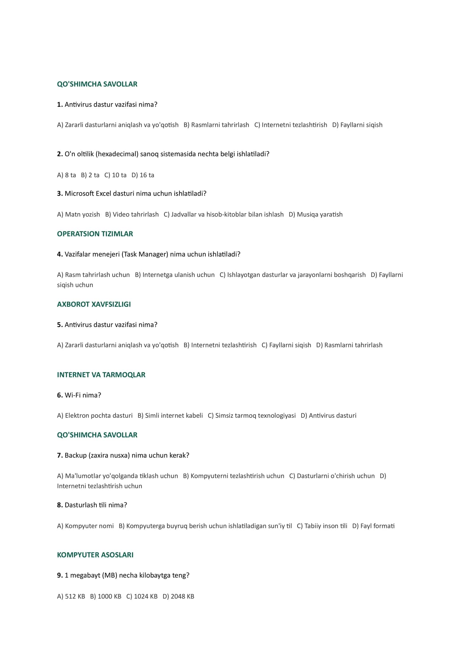 AKT TESTLARI 2