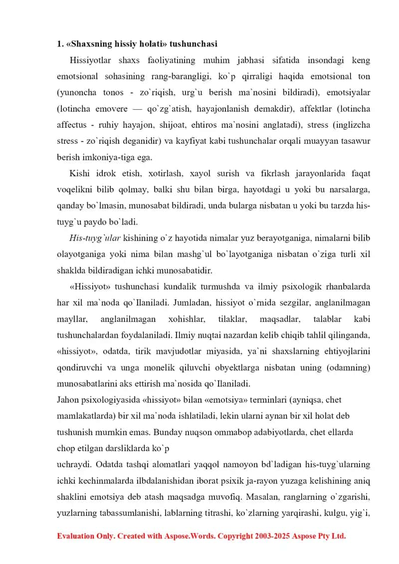 Shaxs ematsional xissiyotlari 2