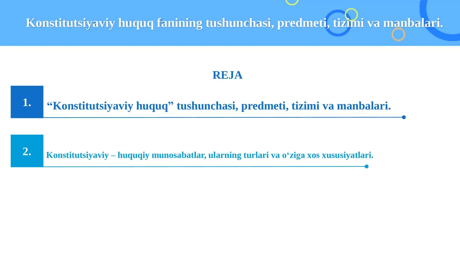 fanining Konstitutsiyaviy tushunchasi ,  huquq predmeti va manbalari . 2
