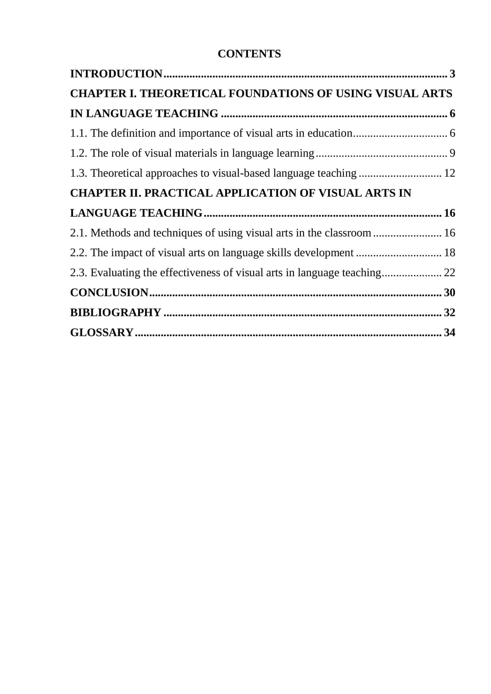 Course Paper on Using Visual Arts to Teach Language 2