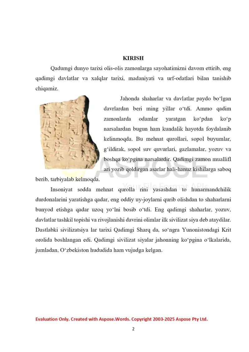 Qadimgi dunyo tarixi konspektlar 2