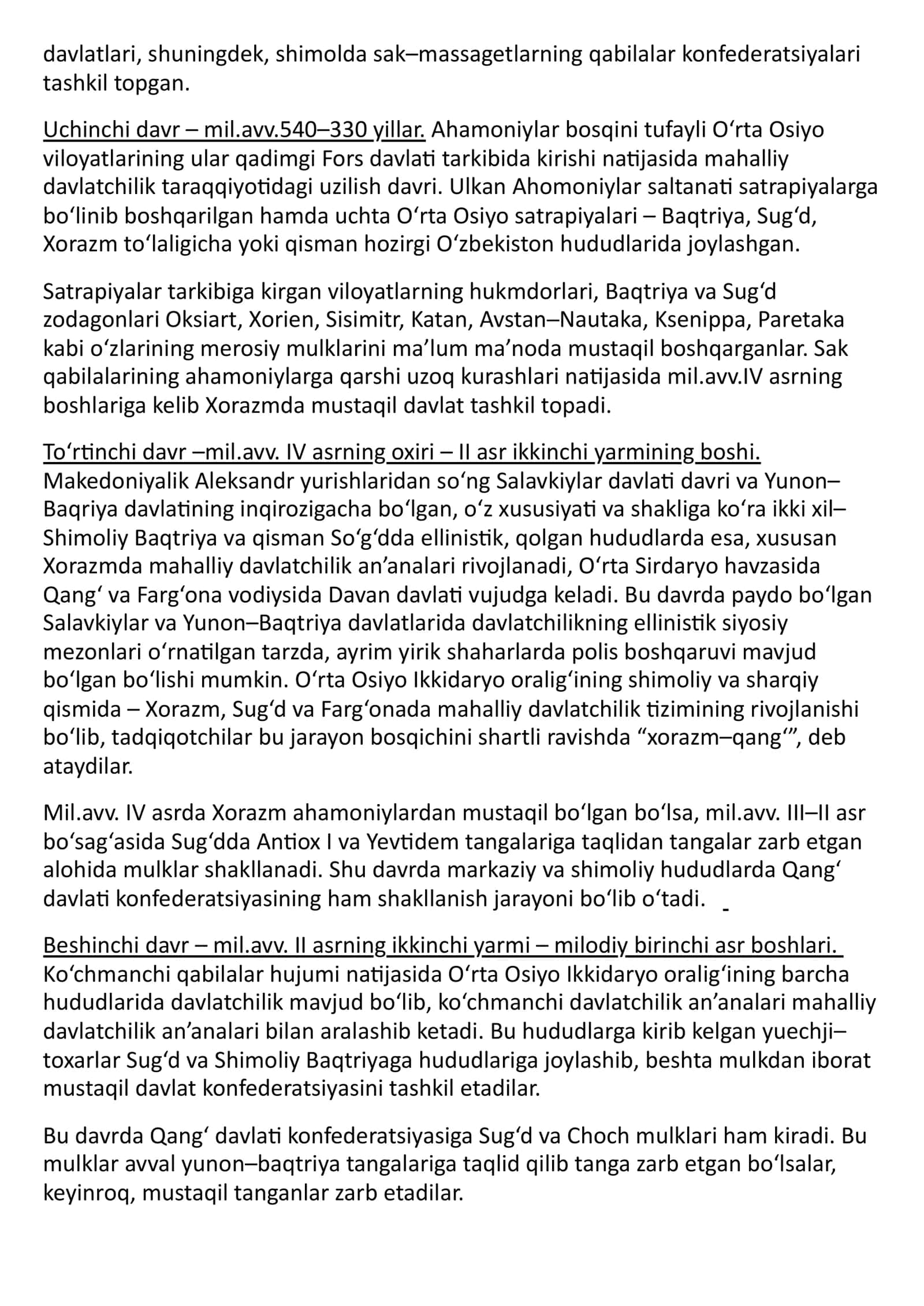 O‘ZBEKISTON DAVLATCHILIGINING SHAKLLANISH ASOSLARI 2