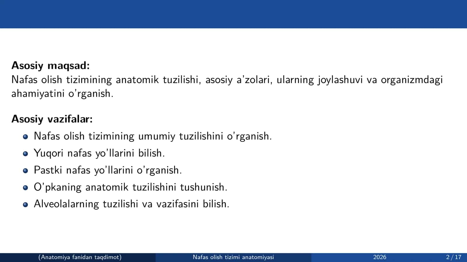 Nafas olish tizimi anatomiyasi 2