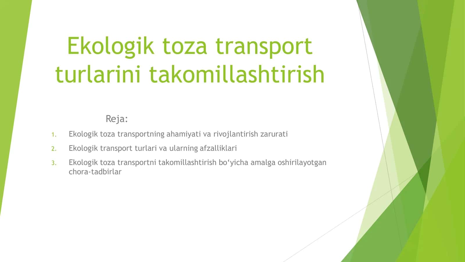 Ekologik toza transport 2