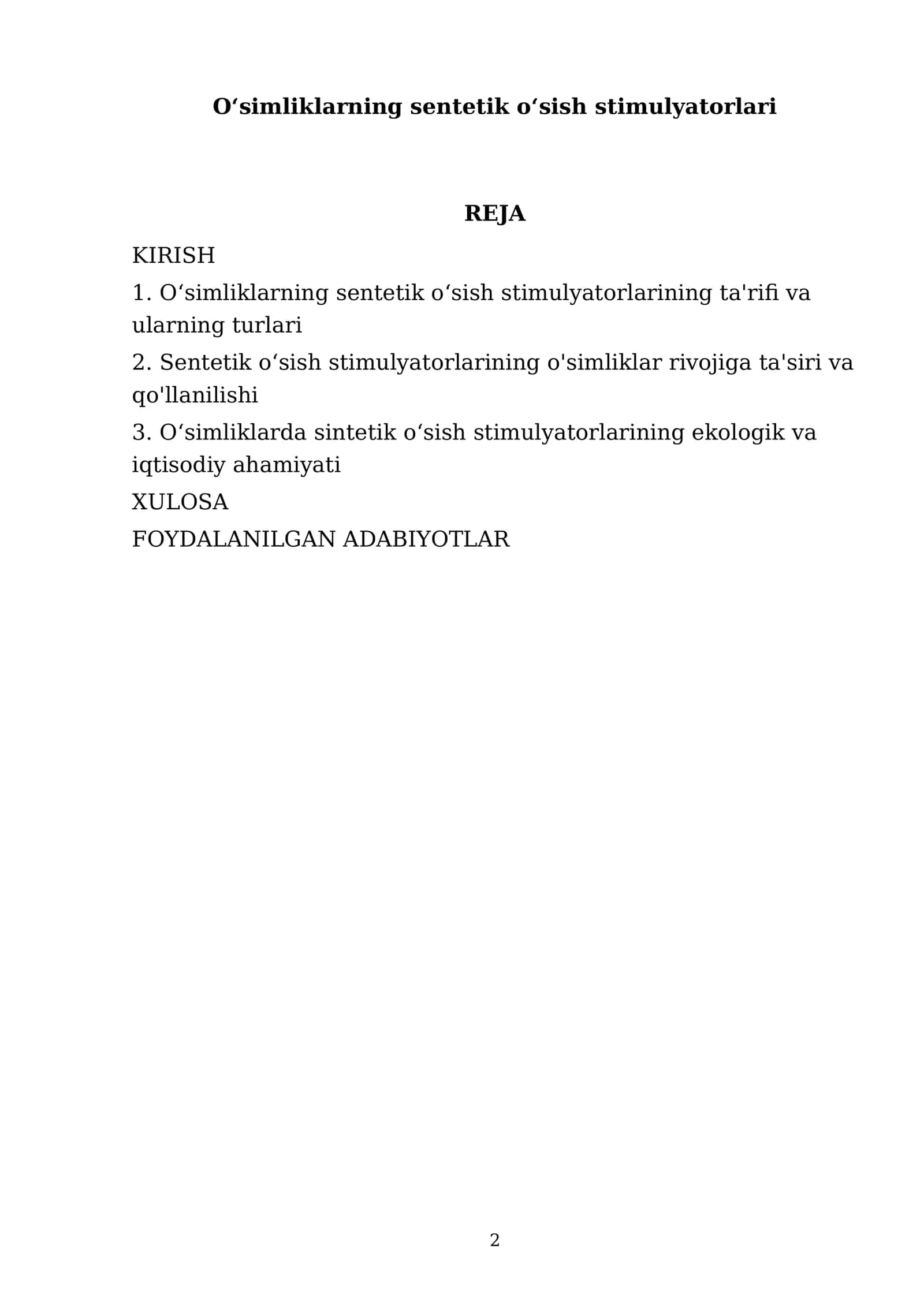 O'simliklarning sentetik oʻsish stimulyatorlari 2