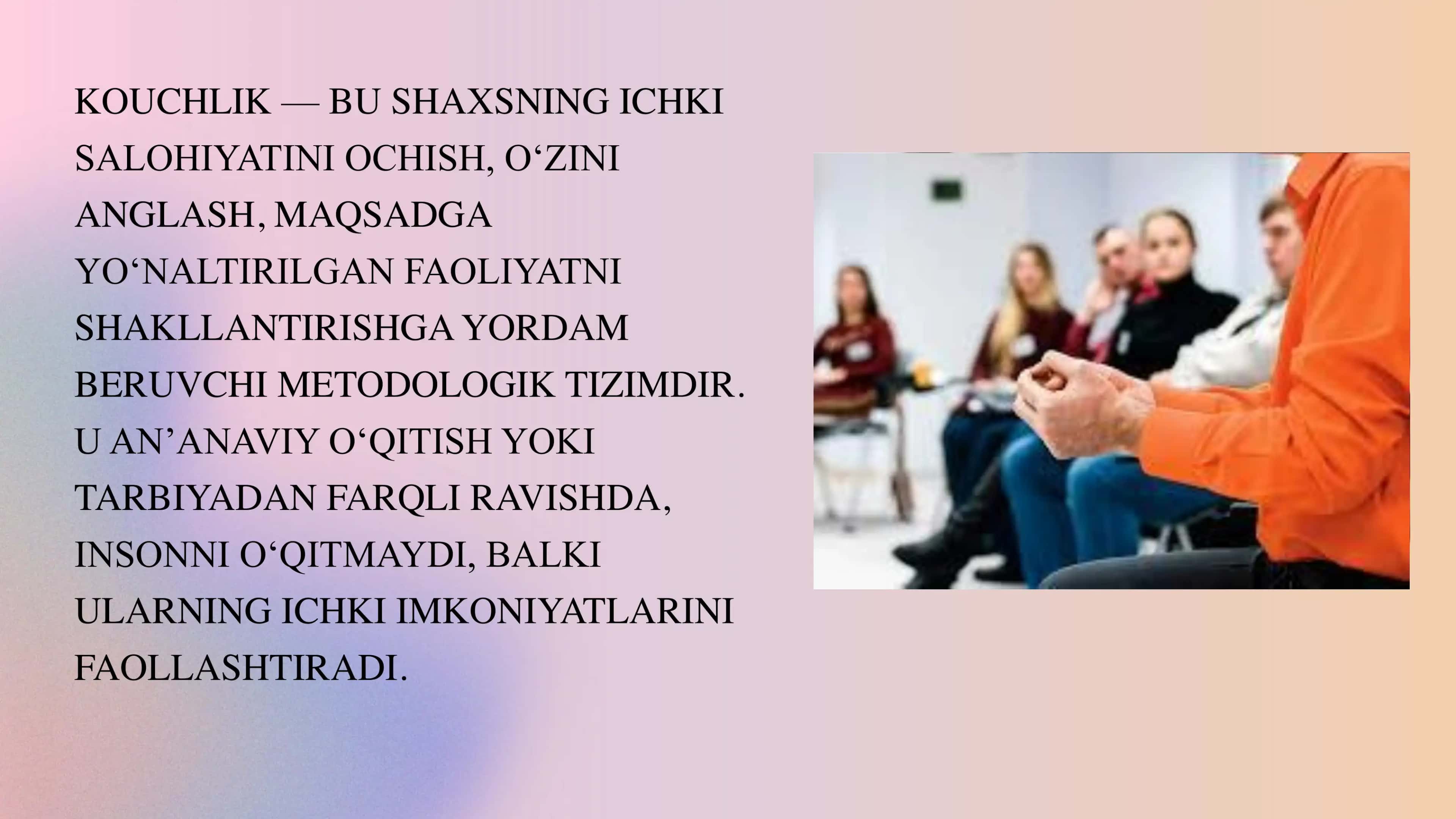 Tarbiyada kauch trening fan sifatida 2
