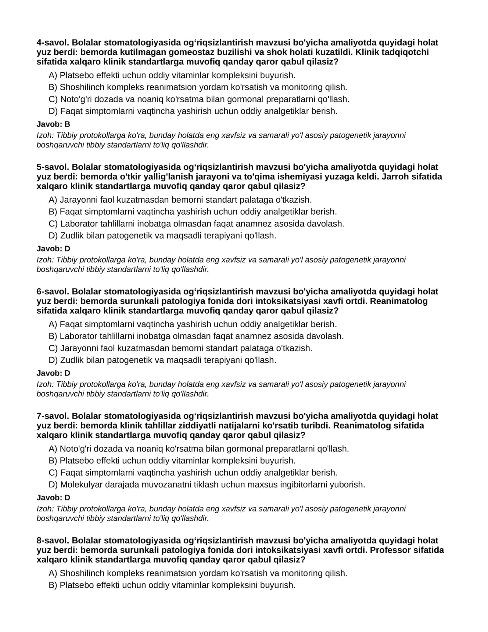 BOLALAR STOMATOLOGIYASIDA OG‘RIQSIZLANTIRISH - 3-QISM 2