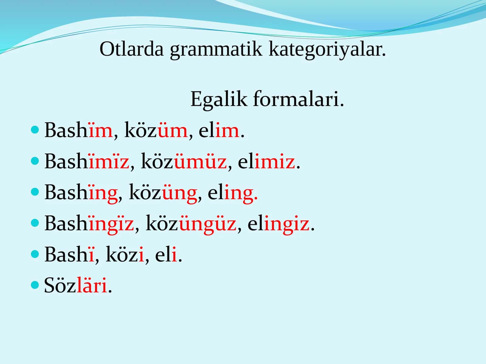 Qadimgi turkiy tilda so‘z yasalishi. Morfologiya. Mustaqil va yordamchi so‘z turkumlari 2