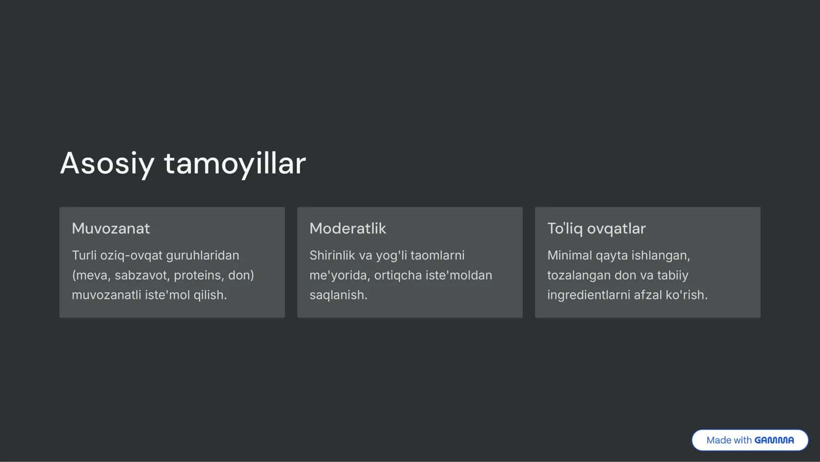Sogʻlom ovqatlanish 2