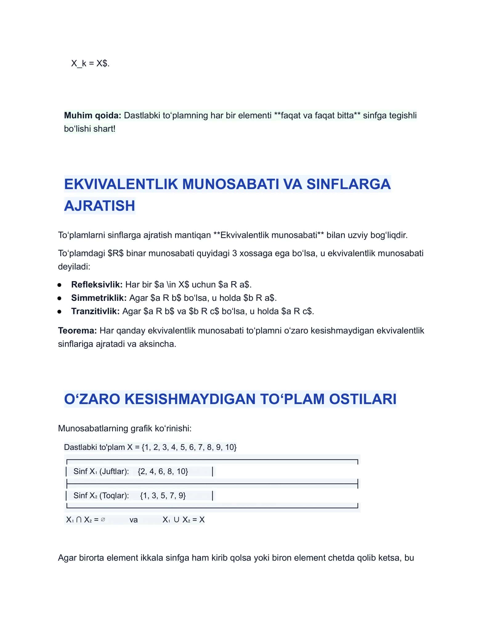 TO‘PLAMLARNI SINFLARGA AJRATISH (KLASSIFIKATSIYA NAZARIYASI) 2
