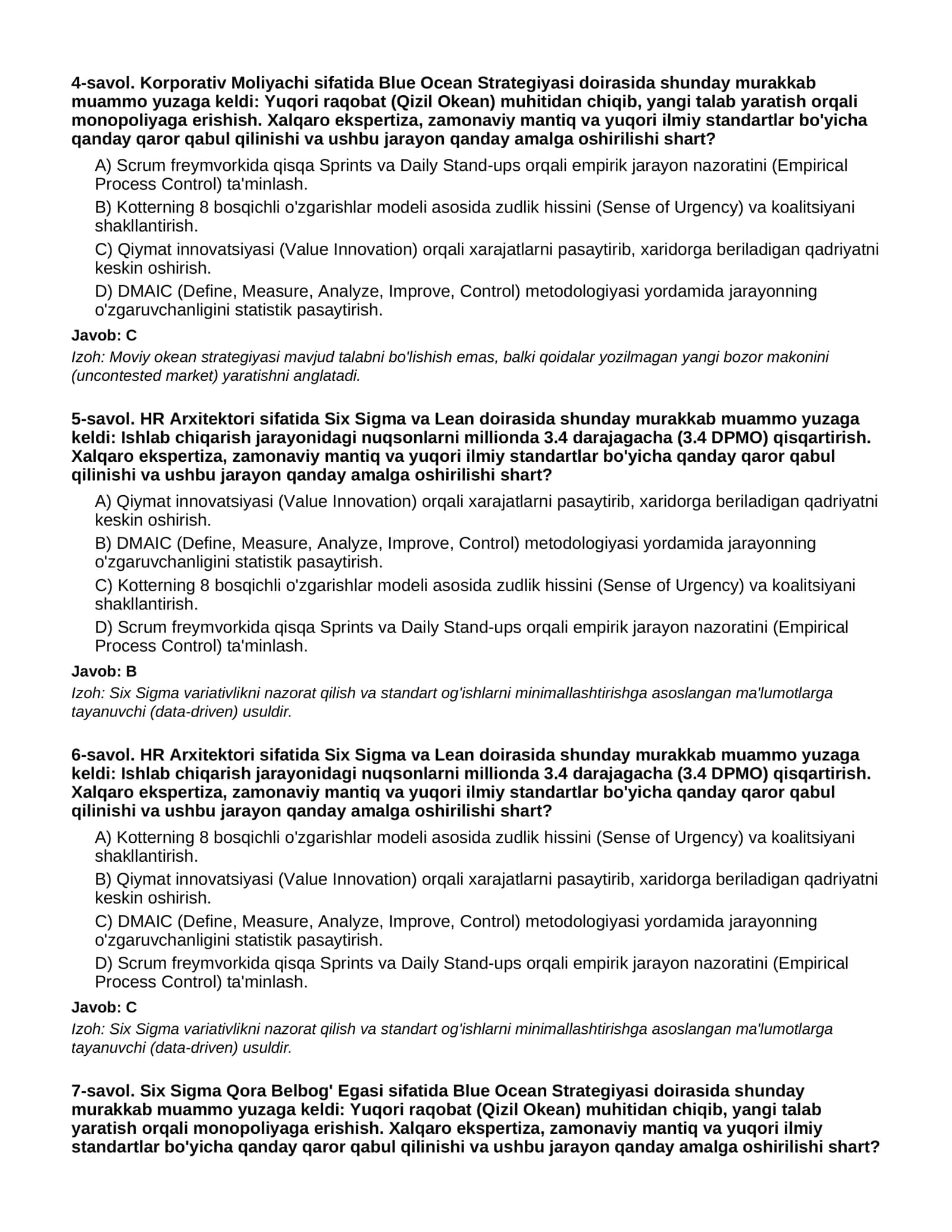 BIZNES VA MENEJMENT (MBA) - 3-QISM (O'TA QIYIN) 2