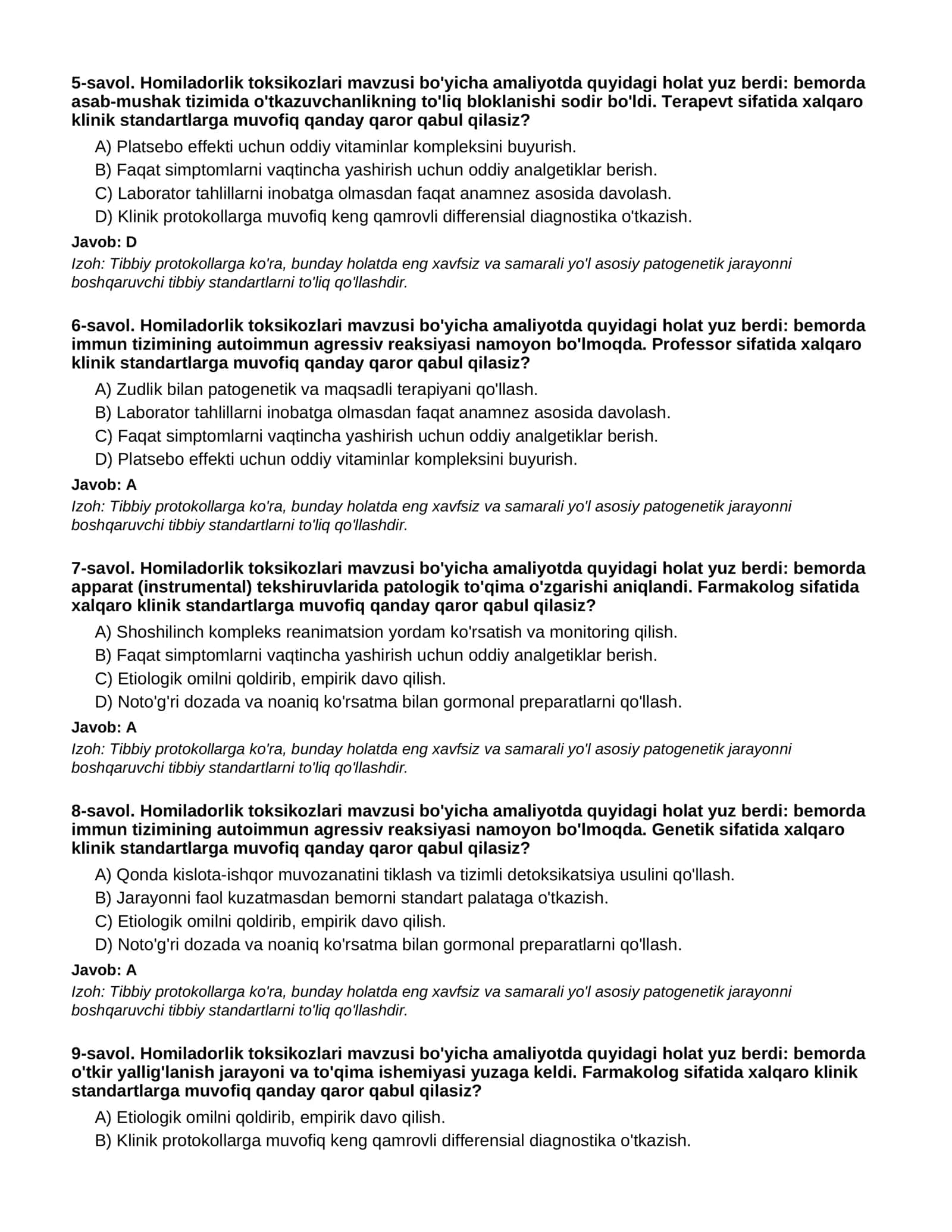 HOMILADORLIK TOKSIKOZLARI - 2-QISM 2