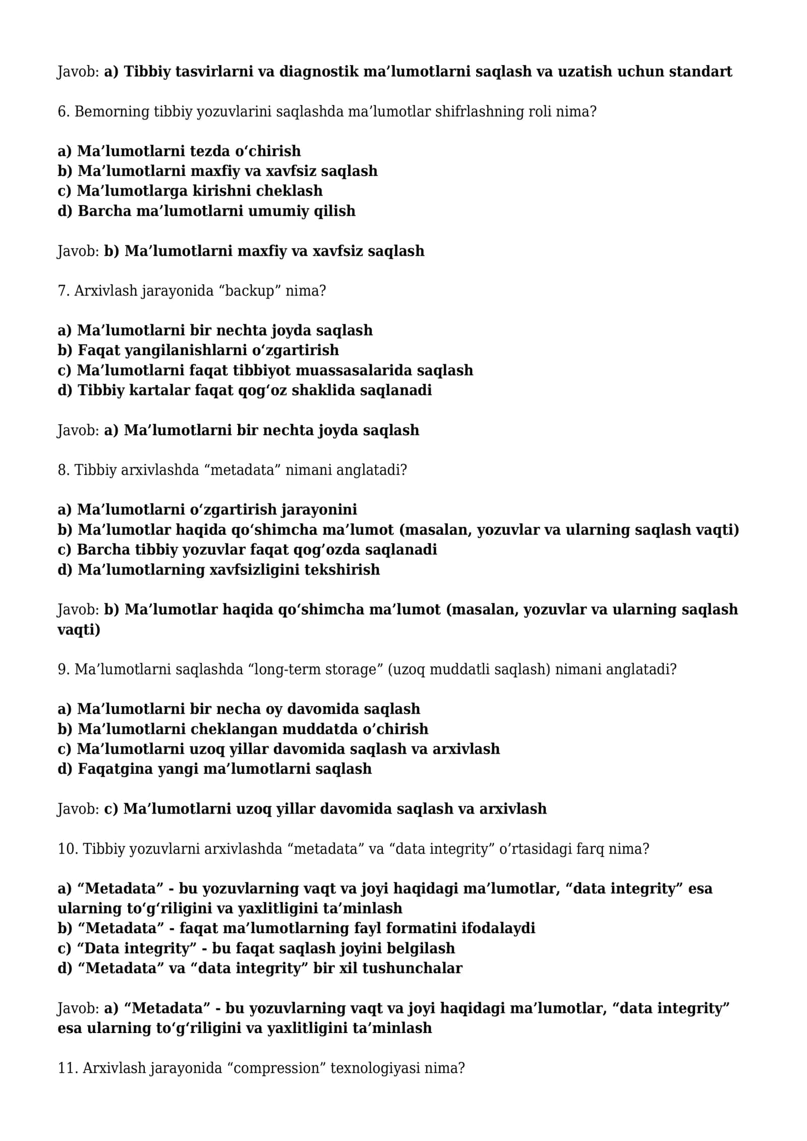 Tibbiyot Axborotlarini Arxivlash Usullari 2