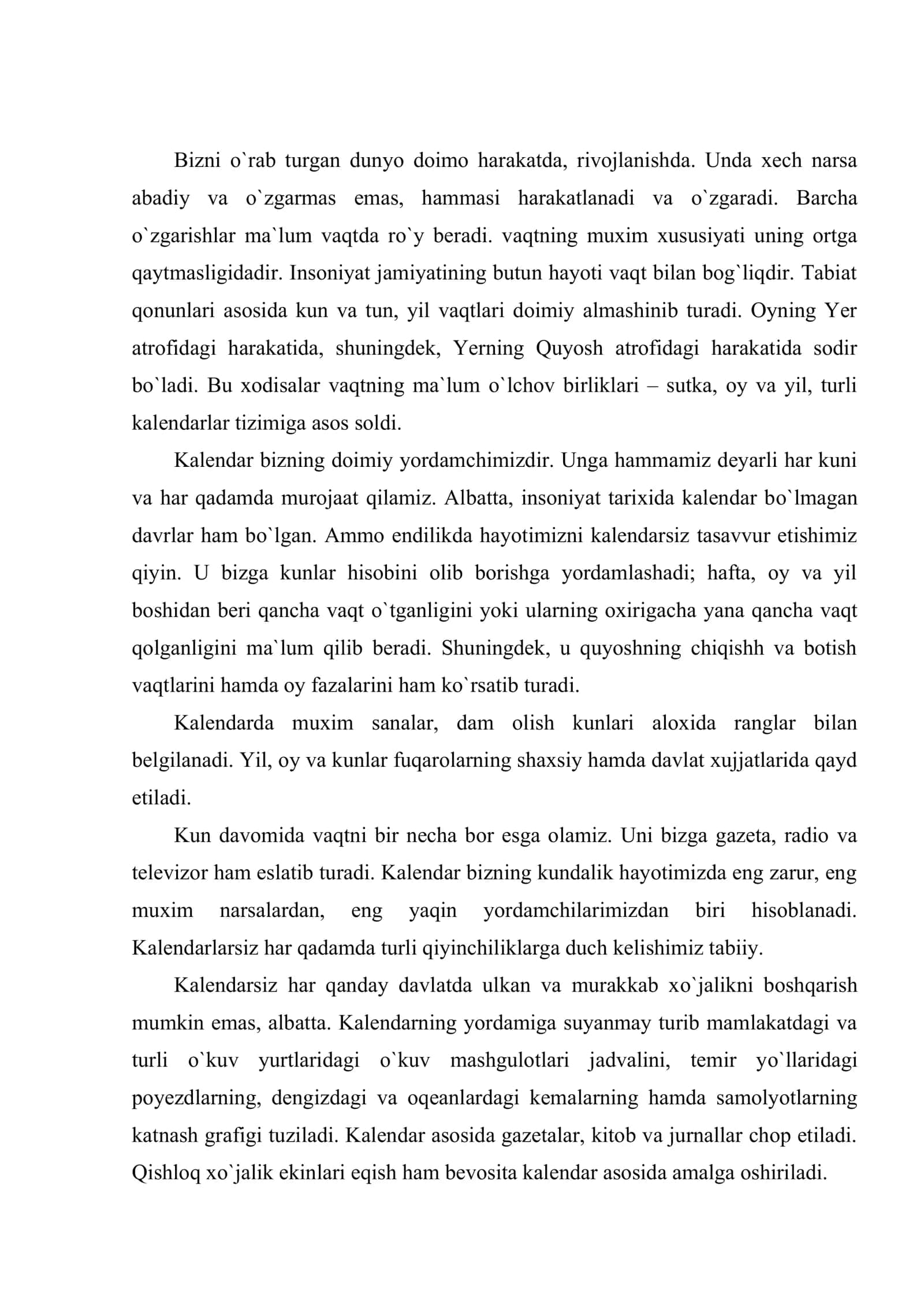 Kalendar va uning tarixi. Kalendar turlari 2
