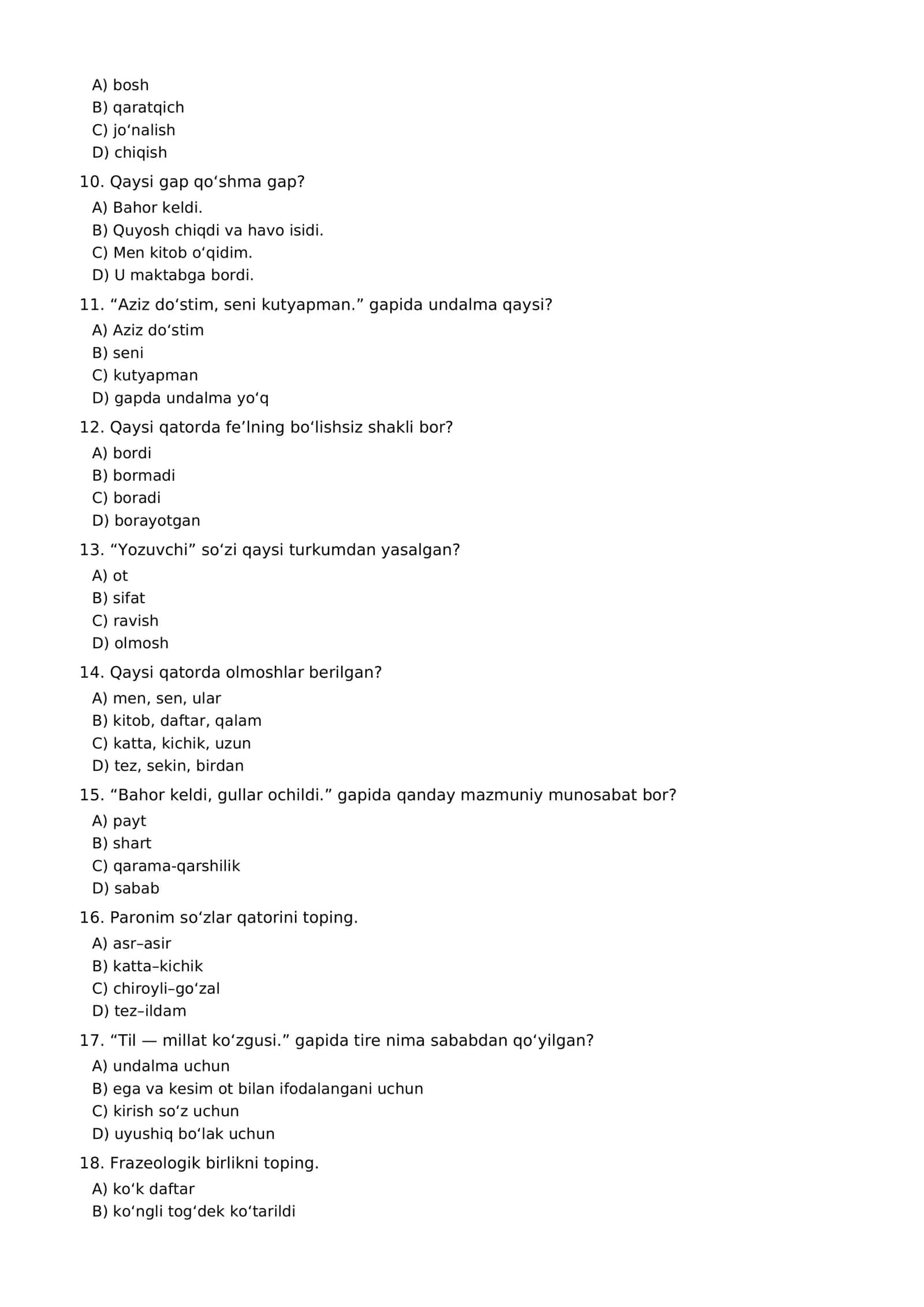 ona tili milliy sertifikatga tayyorgarlik 2