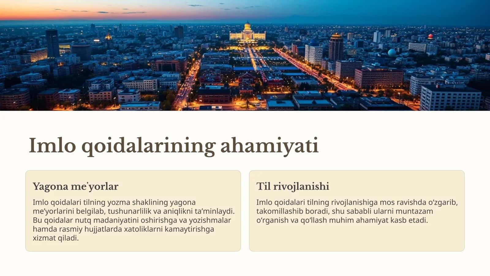 O'zbek tilining o'rni 2