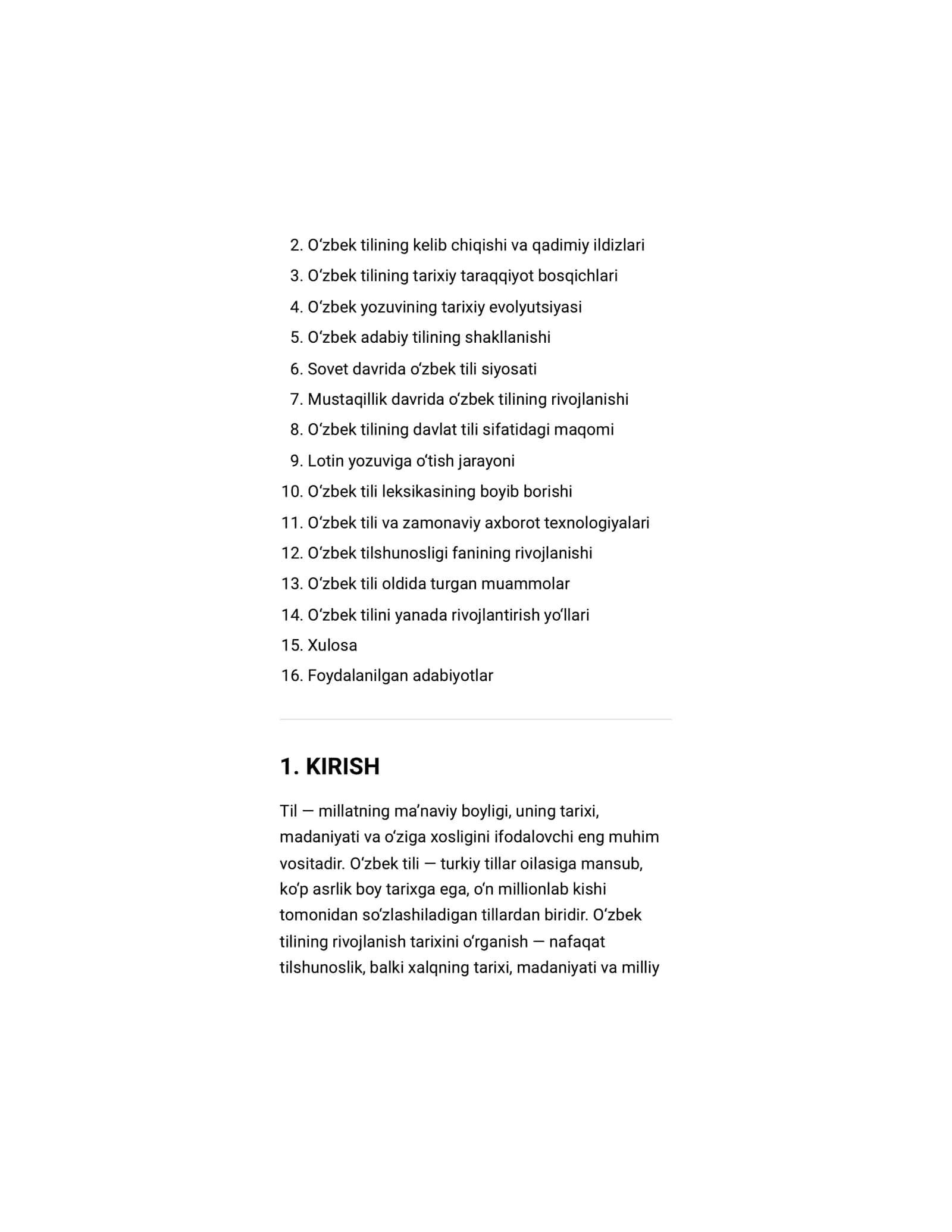 Referat Oʻzbek tilini rivojlantirish 2