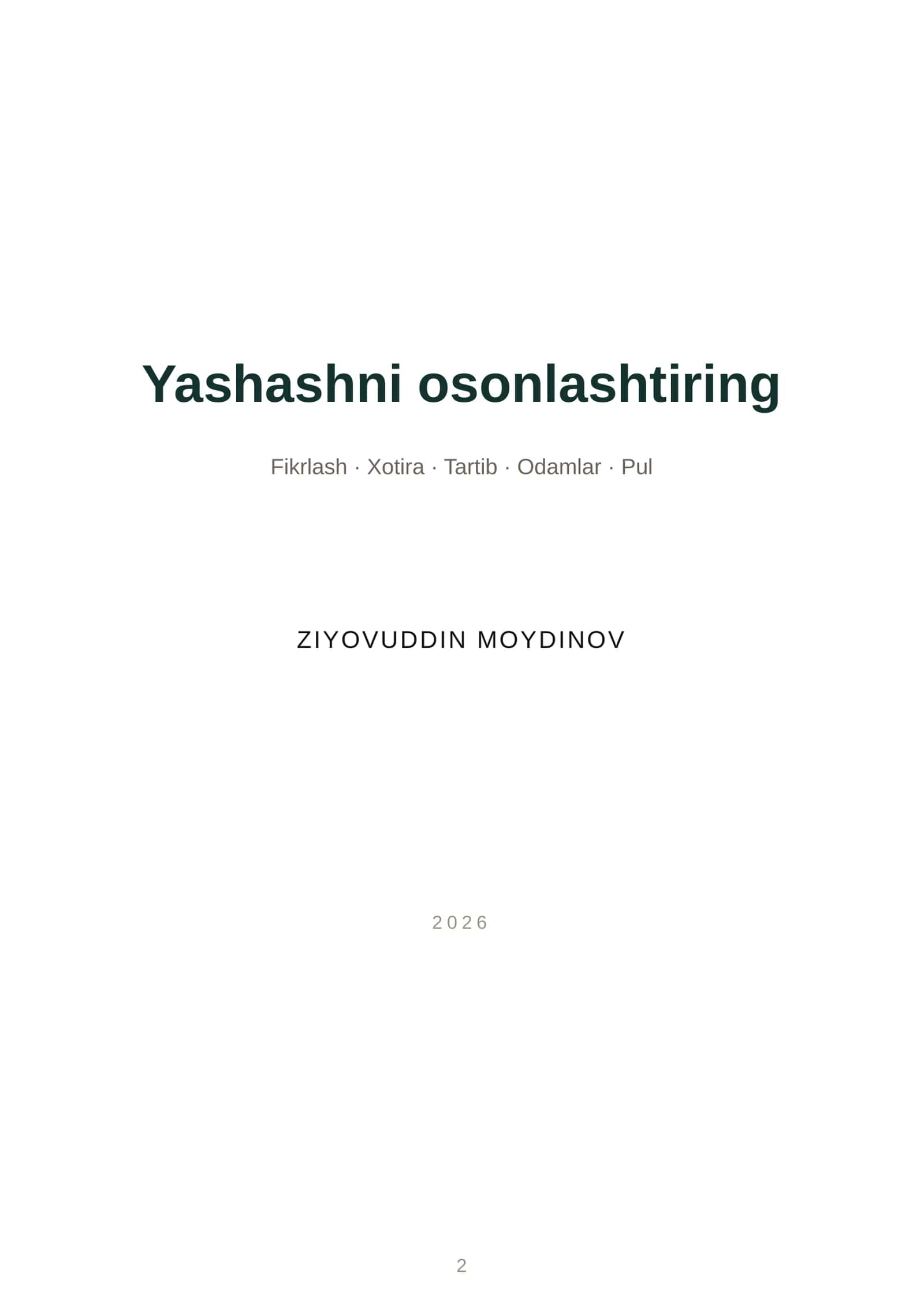 Yashashni osonlashtiring 2