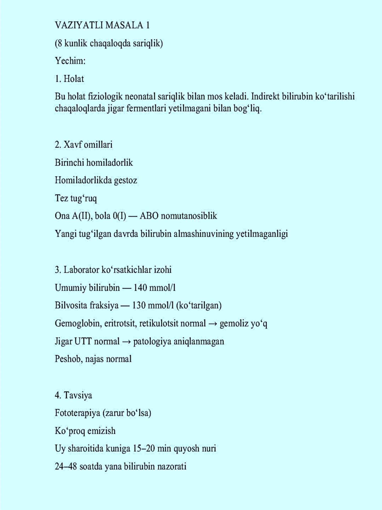 Bolalar kasalliklari propedevtikasi fanidan 2